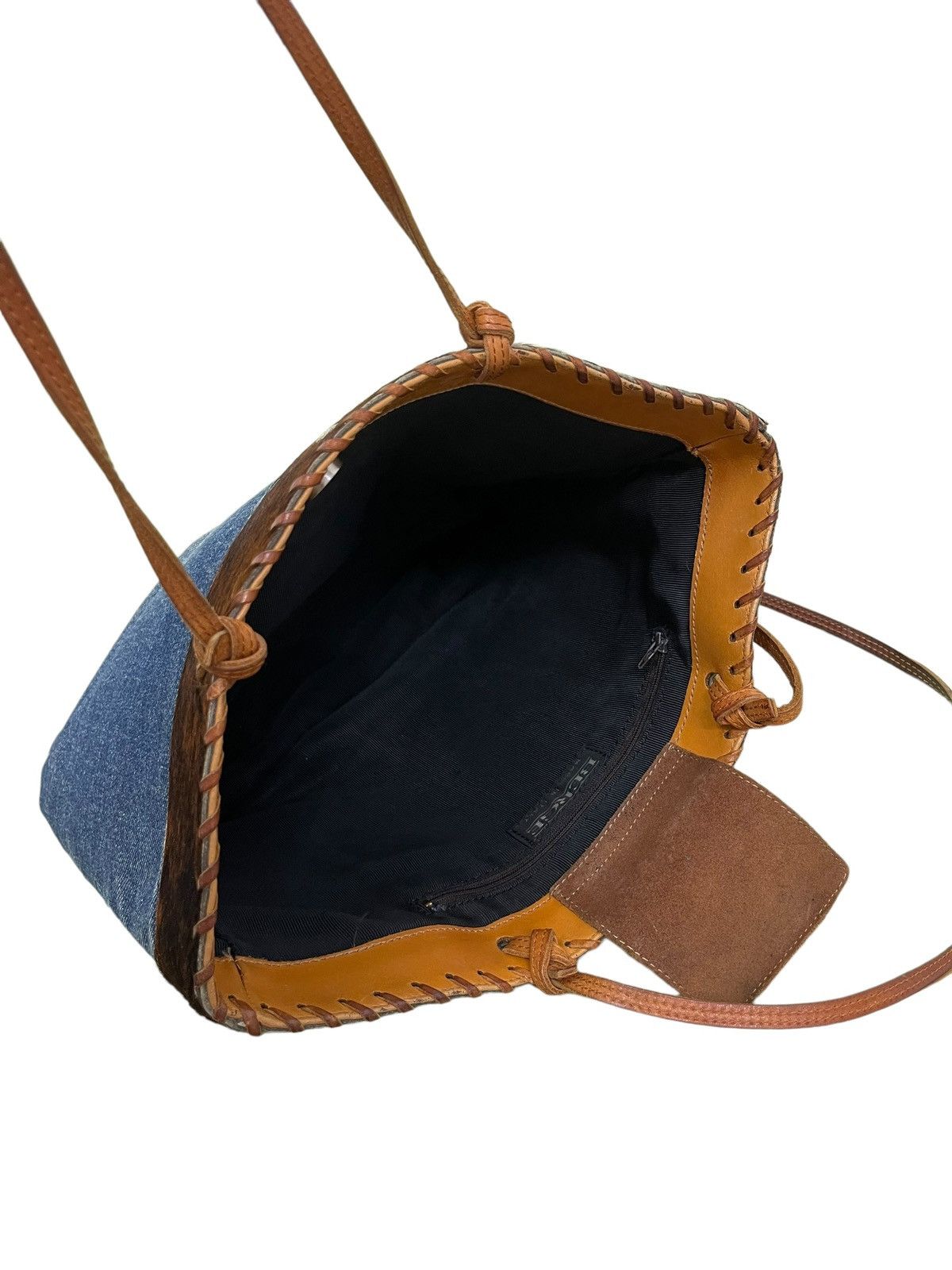 Japanese Brand Denim Leather Berge Italy Shoulder Bag 3🟩 Size ONE SIZE - 16 Thumbnail