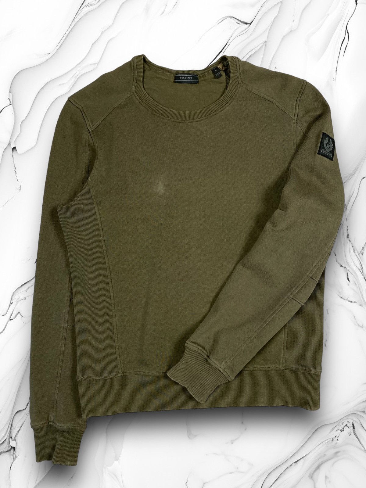Belstaff Vintage Belstaff England Patch Lebel Designer Sweatshirt Size US L / EU 52-54 / 3 - 1 Thumbnail