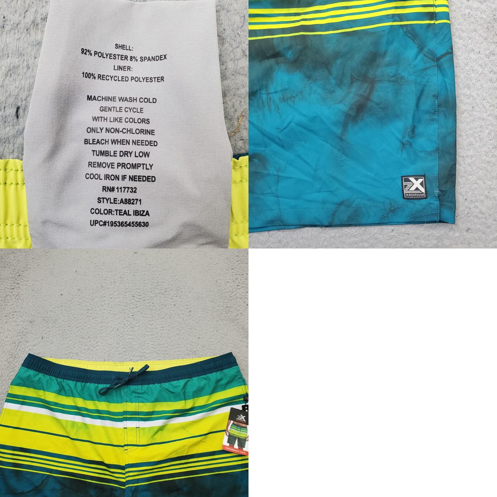 ZeroXposur ZeroXposur Mens XXL Multi Striped Comfort Stretch Surfing Water Polo Swim Trunks Size US XXL / EU 58 / 5 - 8 Thumbnail