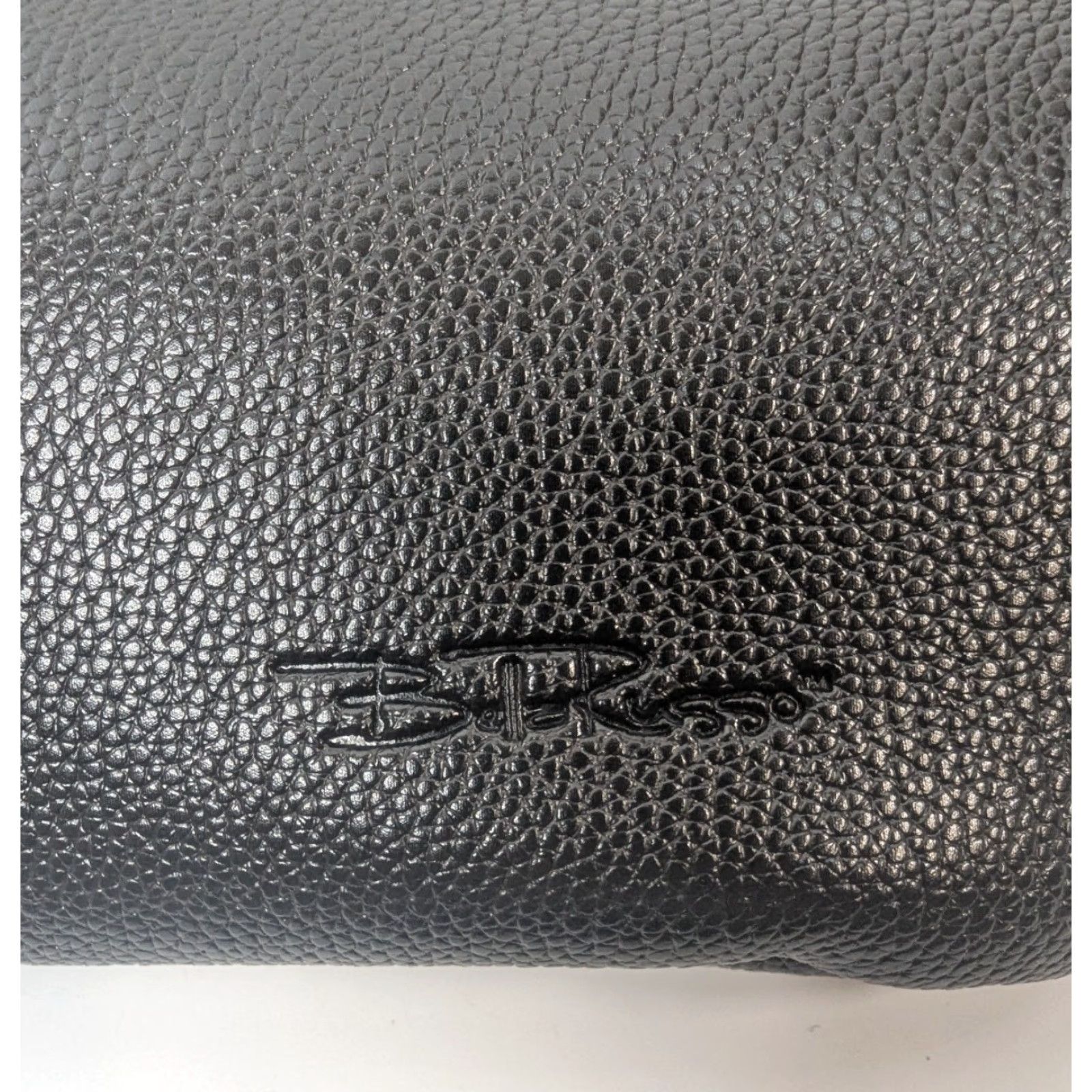 Bell Bella Russo Shoulder Tote Black Bag Women's New Medium Tote Bag Travel Casual Business Faux Leather Black Pebbled Finish Gold Hardware Ladies Womens Size ONE SIZE - 7 Thumbnail