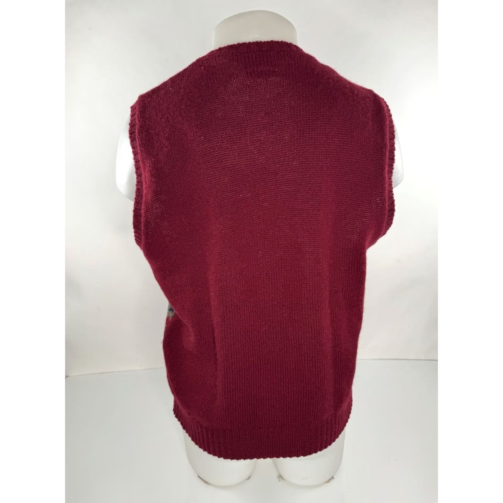 Vintage HUBERT WHITE / SCOTLAND Hand Loom Knit Ultra Rare Wool M Vintage Sweater Vest Knit Wool Red Vest Mens M Regular Size Size US M / EU 48-50 / 2 - 3 Thumbnail