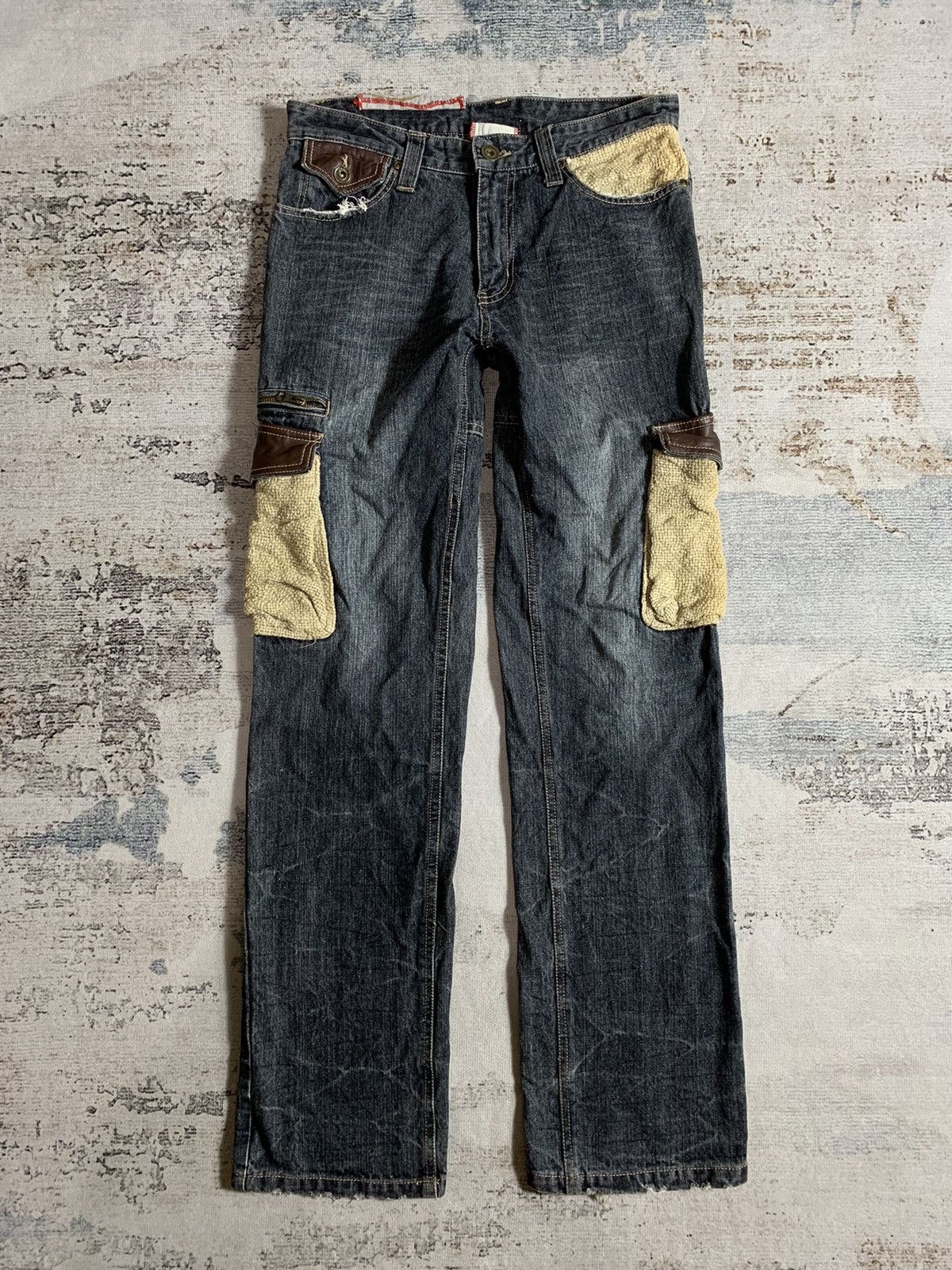 Vintage 💥BINDING OFFER💥2000s Cargo Distressed Denim Jeans Undefined Size US 32 / EU 48 - 1 Thumbnail
