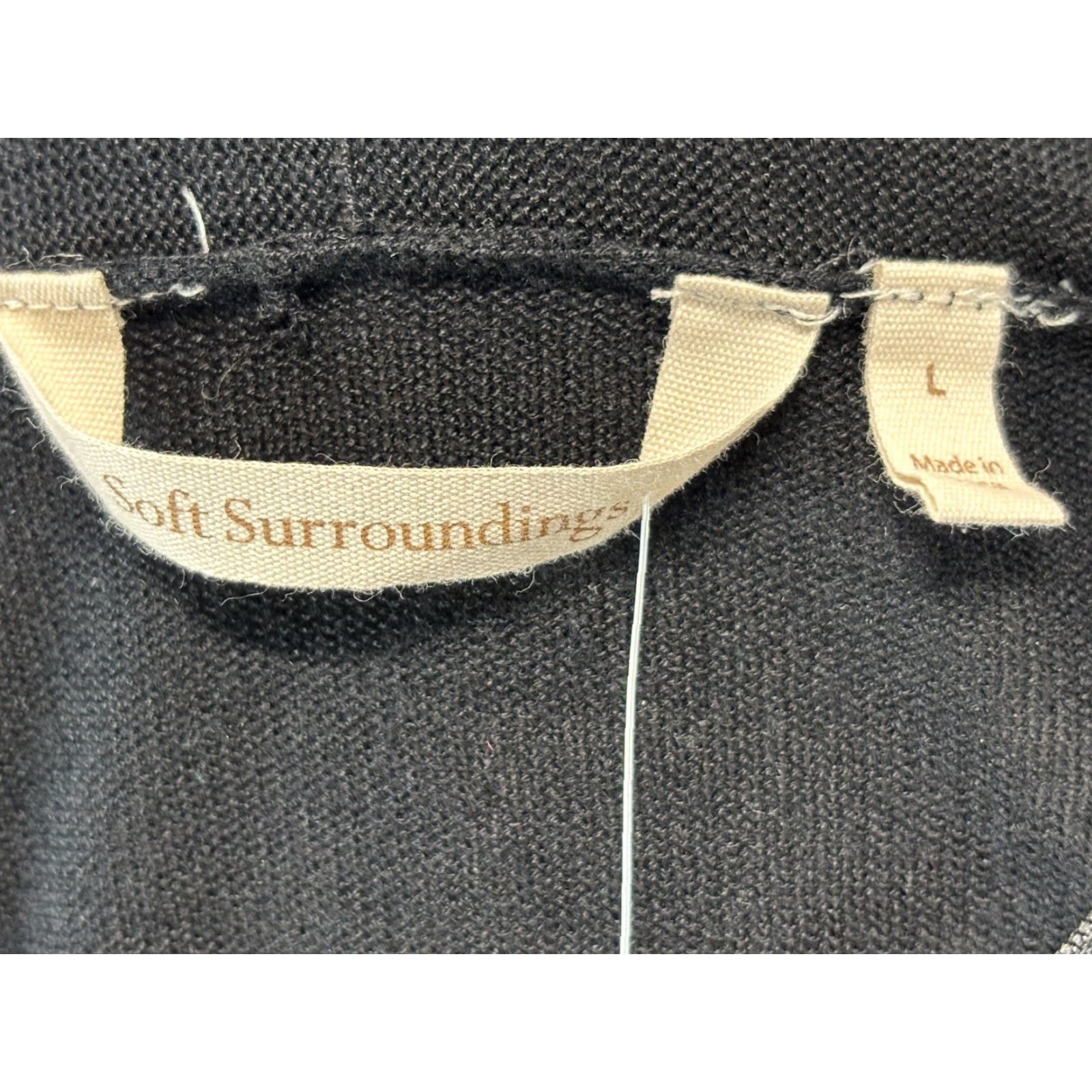 Soft Surroundings VINTAGE Soft Surroundings Knit Cardigan Sweater Women Large Black Silver Trim Long Sleeve Classic Trendy Size L / US 10 / IT 46 - 6 Thumbnail