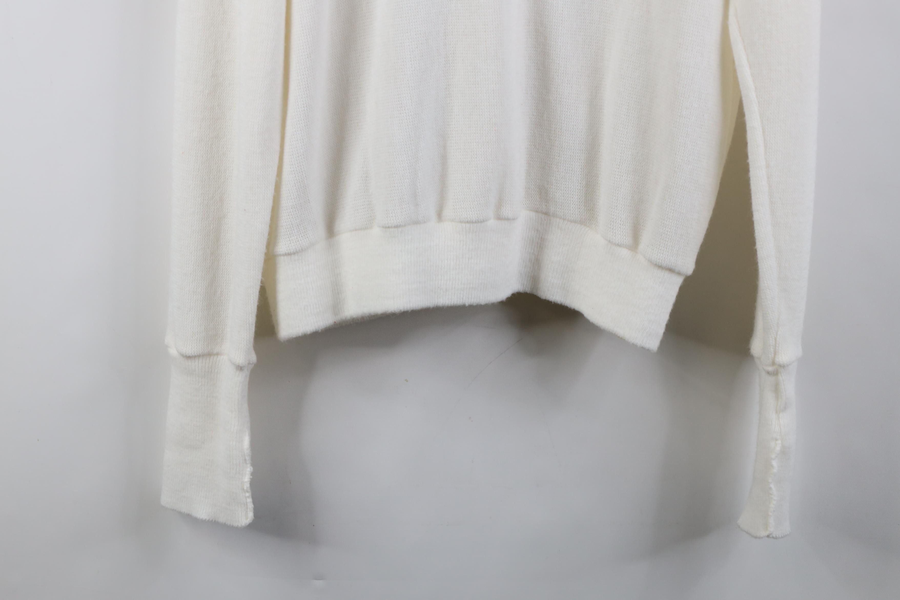 Vintage Vintage 70s Streetwear Knit Cardigan Sweater White USA Size US L / EU 52-54 / 3 - 13 Thumbnail