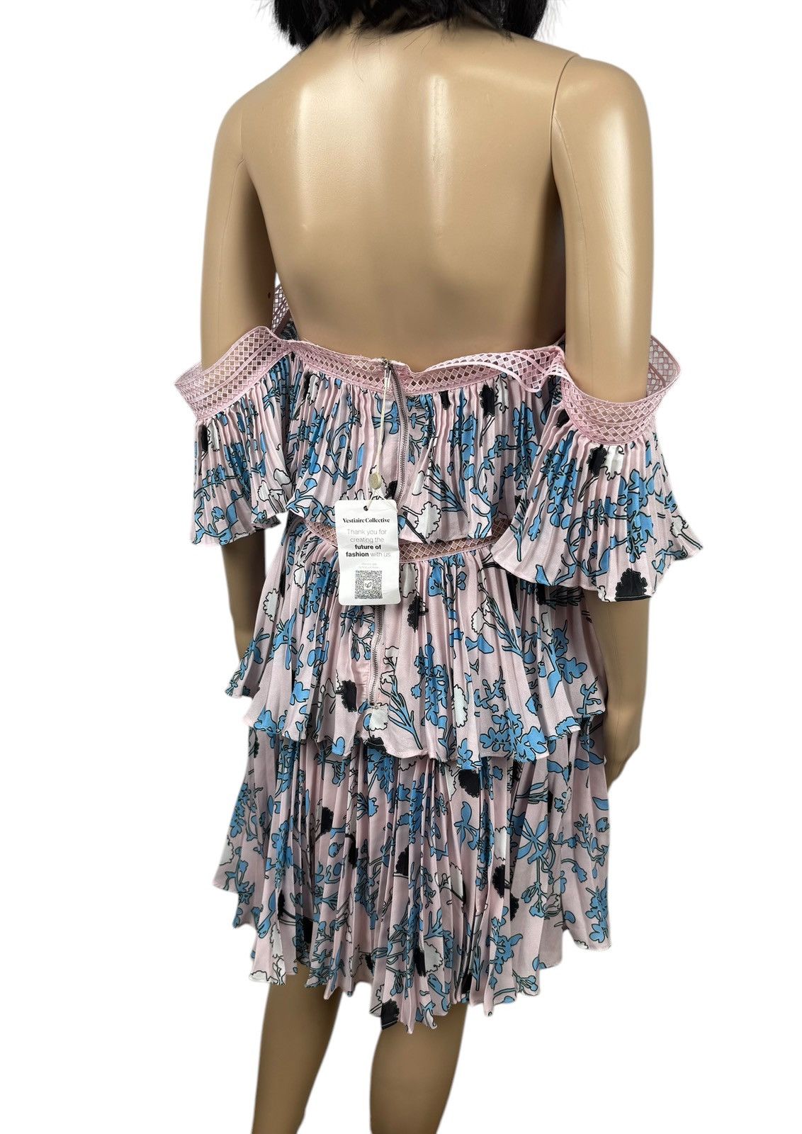 Self-Portrait Self-Portrait Pleated Off-the-Shoulder Floral Mini Dress Size M / US 6-8 / IT 42-44 - 8 Thumbnail