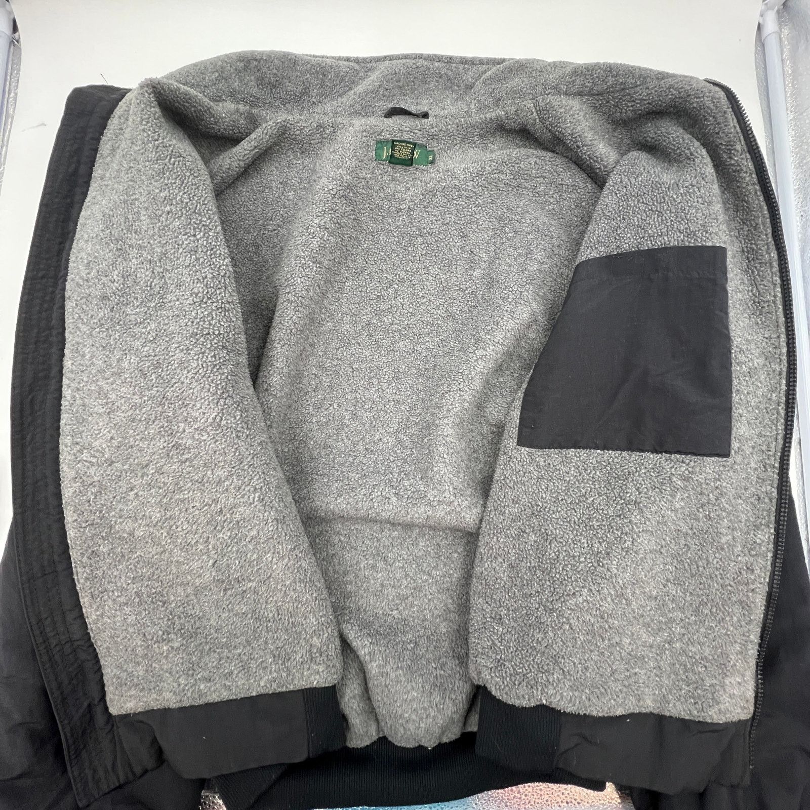 J.Crew Vintage J. Crew Windbreaker Jacket Navy Blue Fleece Lined Size US XL / EU 56 / 4 - 4 Thumbnail