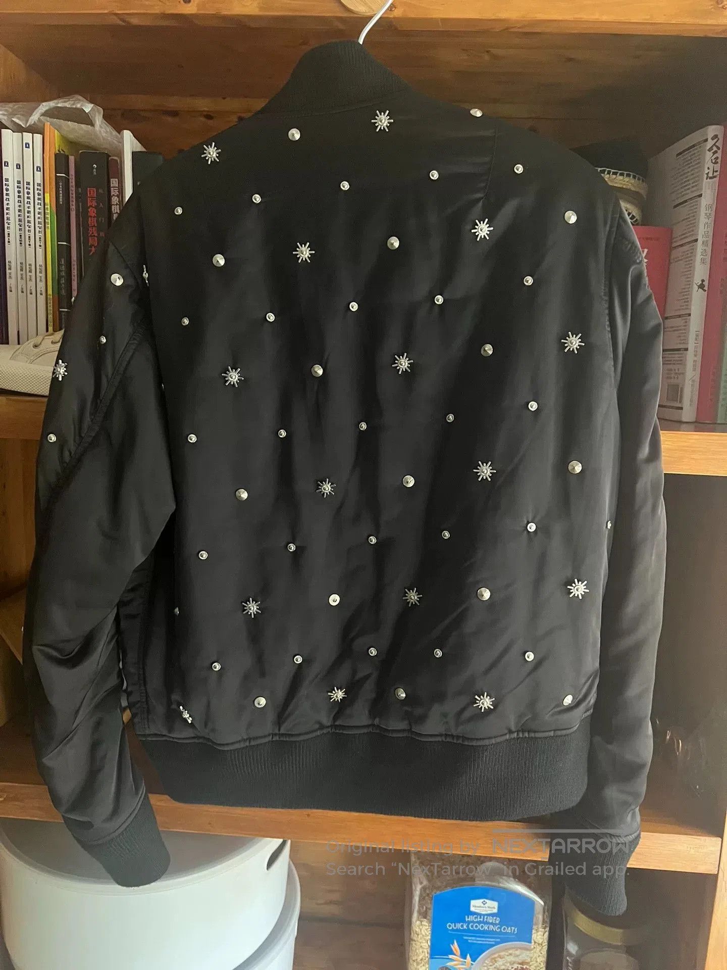 Japanese Brand Black Studded Flight Jacket. Size US L / EU 52-54 / 3 - 5 Thumbnail