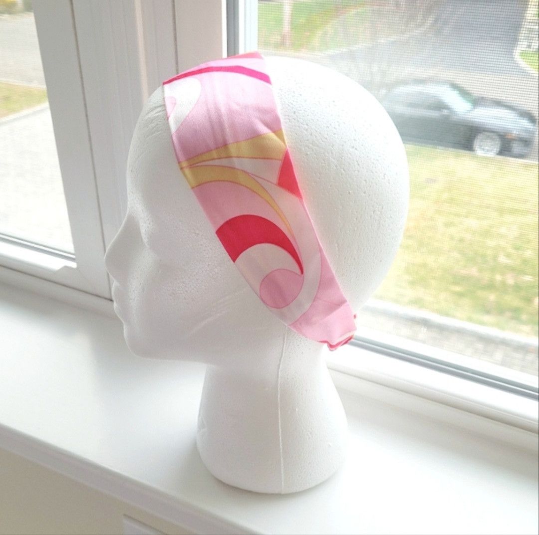Vacation Satin Abstract Print Headband Colorful Spring Summer Size ONE SIZE - 3 Thumbnail