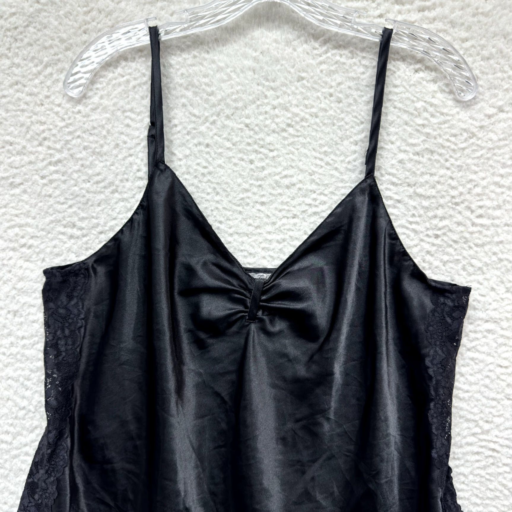 Vintage VINTAGE Morgan Taylor Slip Dress Chemise Lingerie XL Black Satin Lace Y2K Size XL / US 12-14 / IT 48-50 - 3 Thumbnail