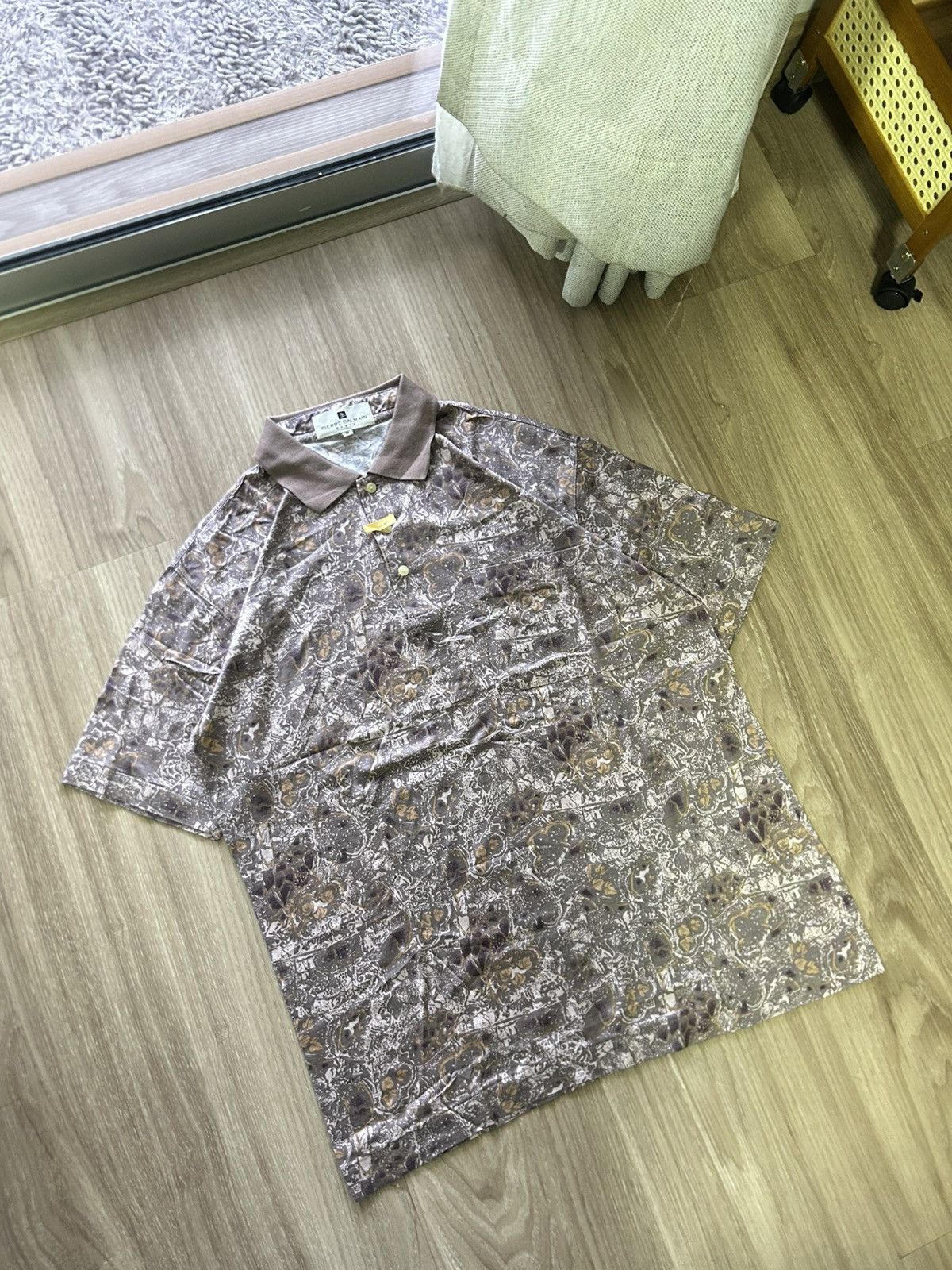 Balmain Pierre Balmain Paris Vintage Abstract Paisley Baroque Polo Size US M / EU 48-50 / 2 - 3 Thumbnail