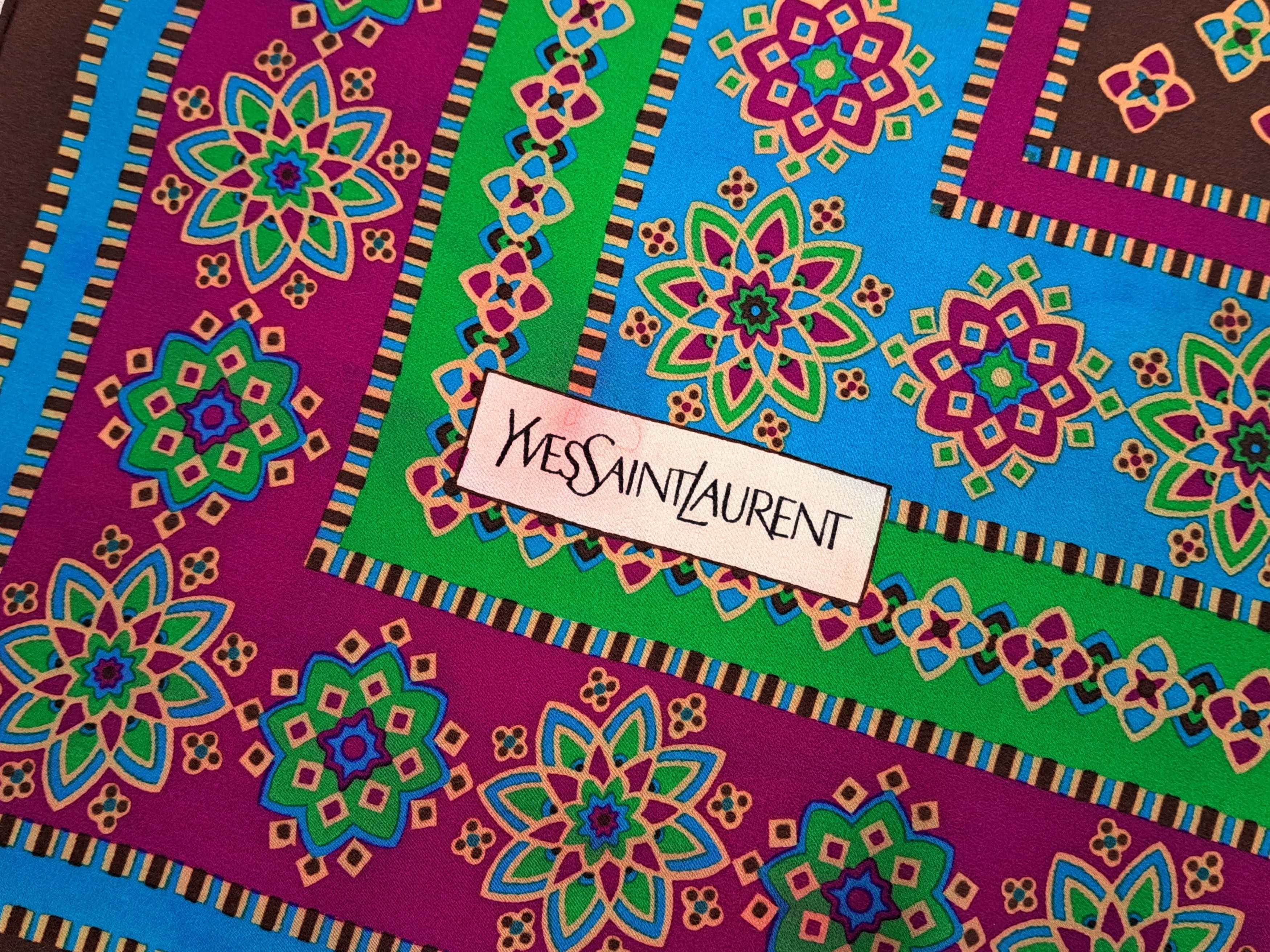 Vintage × Yves Saint Laurent Vintage Yves Saint Laurent geometric flower pattern scarf. Size ONE SIZE - 8 Thumbnail