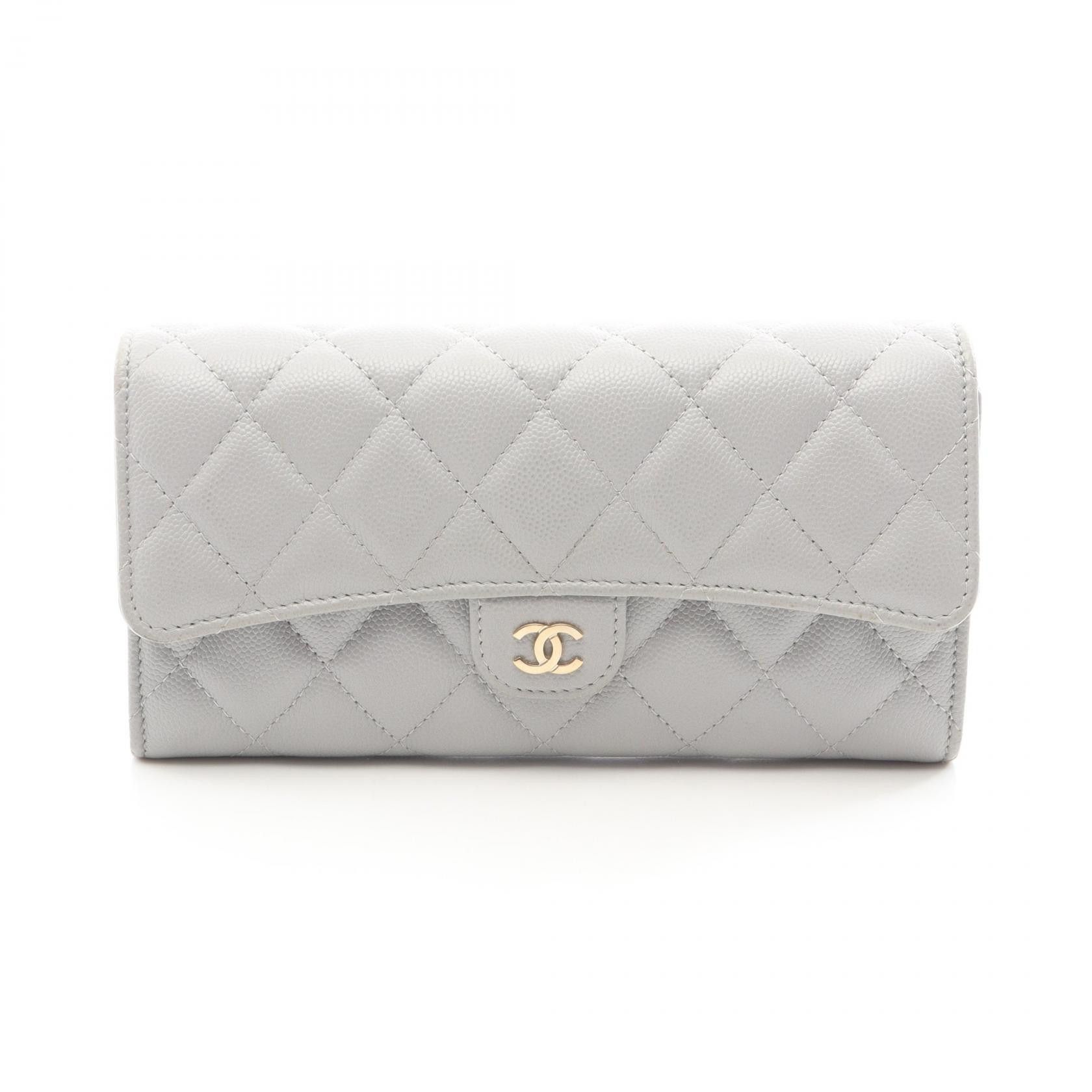 Chanel Chanel CHANEL Classic Long Flap Wallet Matelasse Caviar Skin Long Wallet Leather Long Wallet DUTY FREE for USA Size ONE SIZE - 1 Thumbnail
