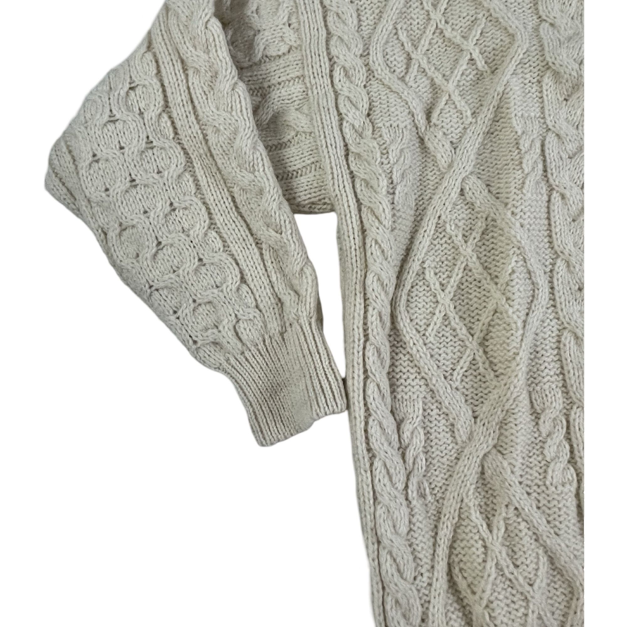 Vintage Vintage Cream Cable Knit Winter Sweater Mens Large Size US L / EU 52-54 / 3 - 3 Thumbnail