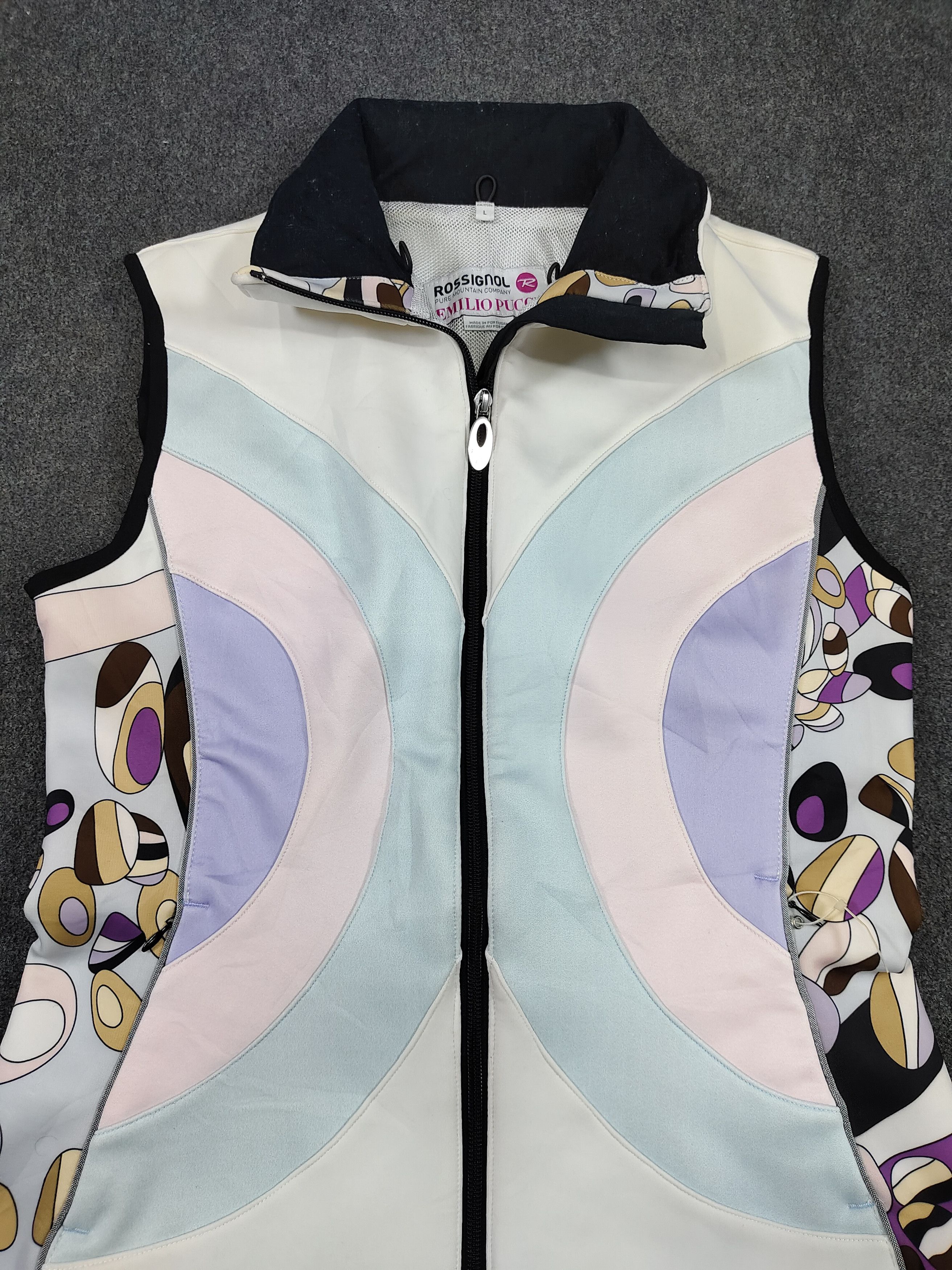 Emilio Pucci 00s Emilio Pucci x Rossignol Gardena Pastel Geometric Vest Size L / US 10 / IT 46 - 2 Thumbnail