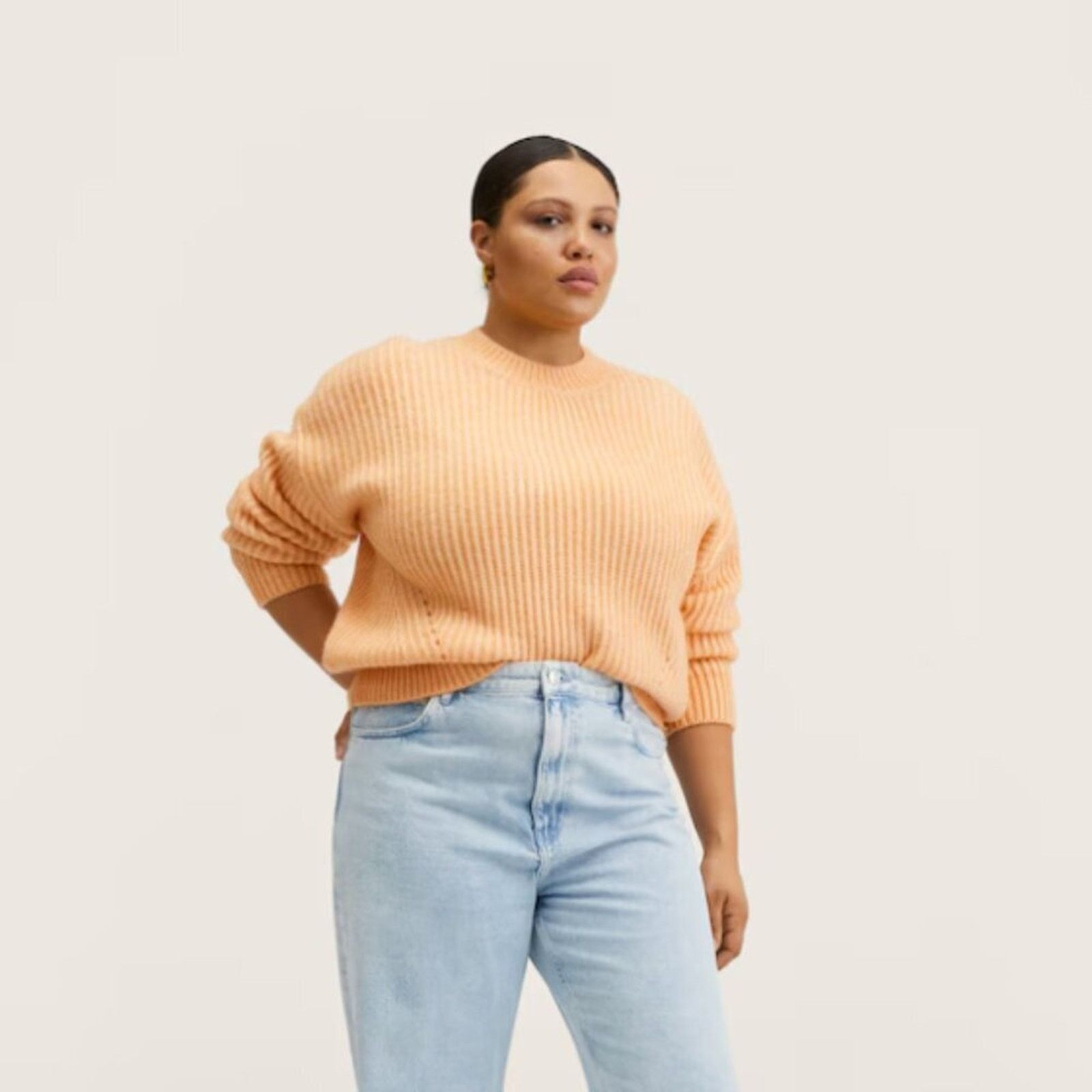 Mango Mango MNG Peach Orange Chunky Knit Sweater NWT Plus 3XL Size 3XL / US 20-22 - 6 Thumbnail