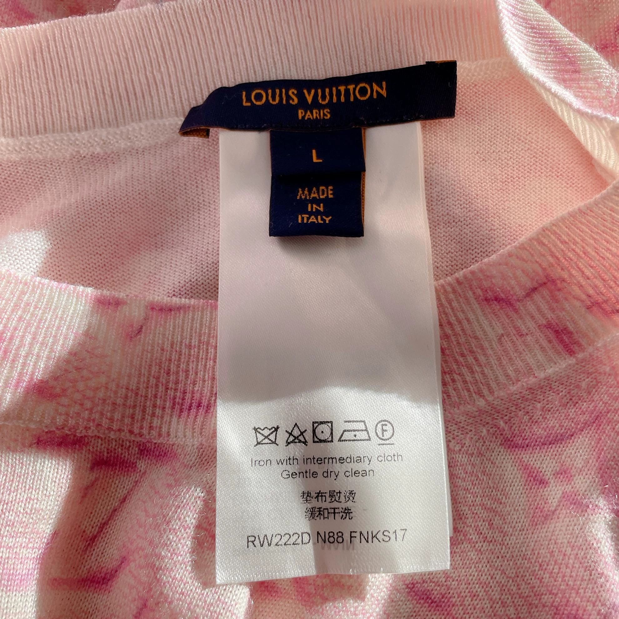 Louis Vuitton Louis Vuitton Pink Allover Logo Short Sleeve Tee L 4345 Size US L / EU 52-54 / 3 - 7 Thumbnail