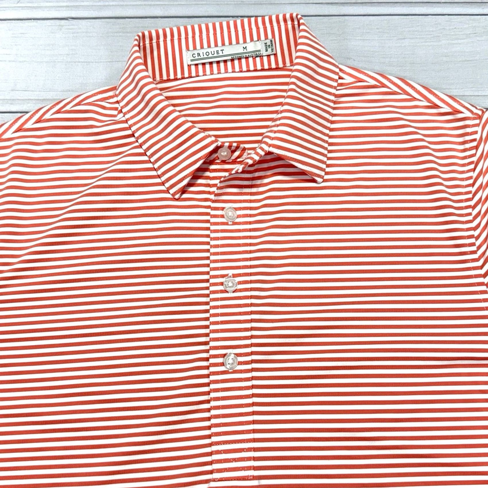 Vintage Criquet Polo Shirt Mens M Red White Striped Golf Waccabac Country Club Size US M / EU 48-50 / 2 - 2 Thumbnail