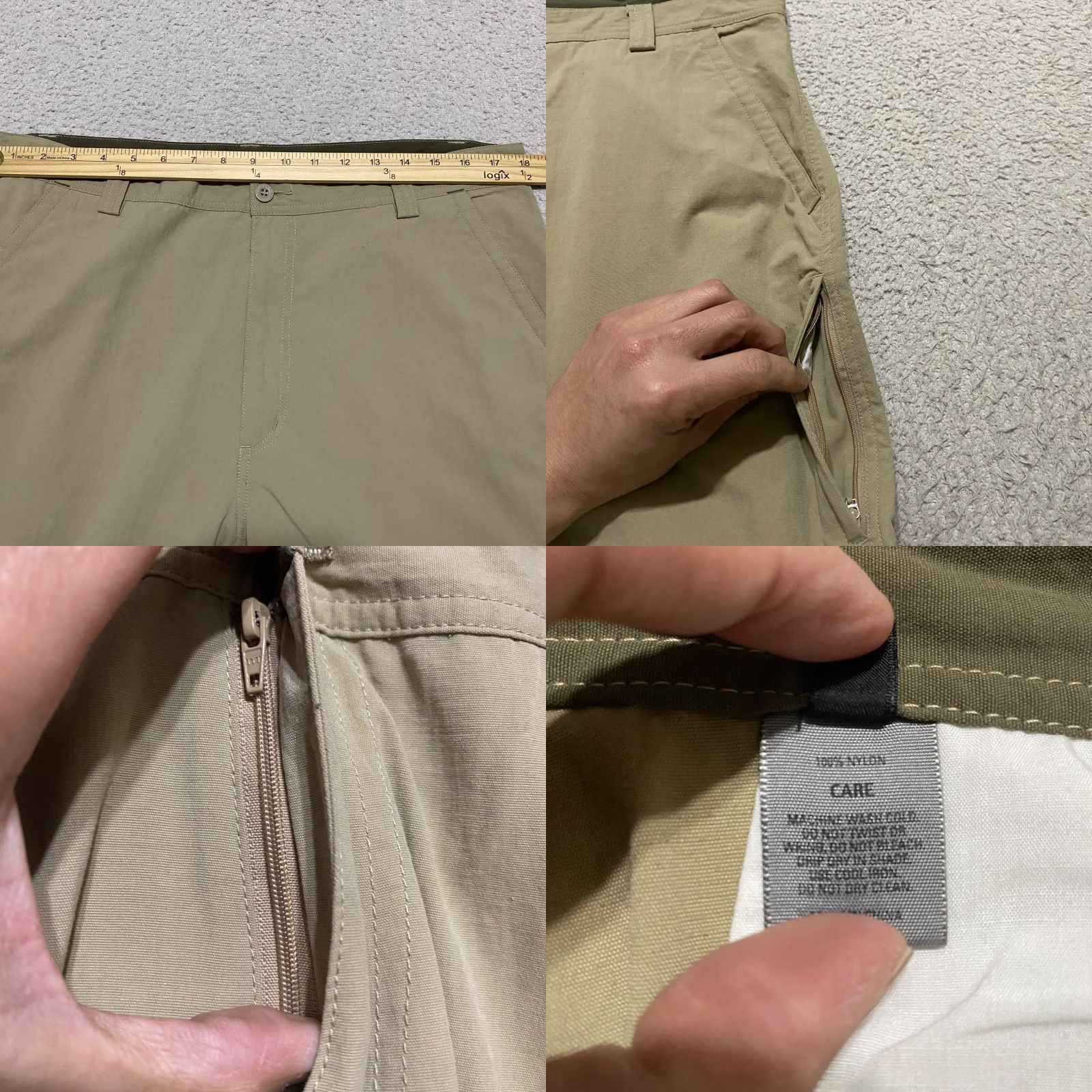 Vintage REI Pants Beige 38x32 Cargo Straight Mid Pants Mens Regular Beige 38x32 Cargo Pocket Nylon UPF 40 Outdoor Hiking Nature 90s Mens Size US 38 / EU 54 - 8 Thumbnail
