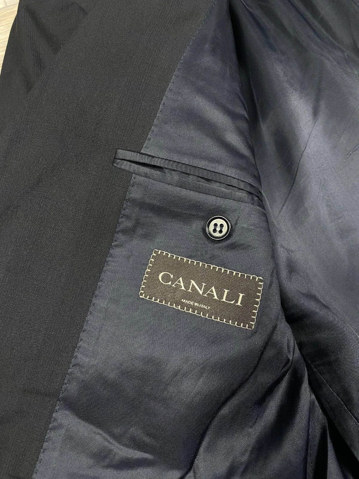 Canali Canali Mens Blazer Muslin Wool Black Check UK 54 two button Size 54R - 12 Thumbnail