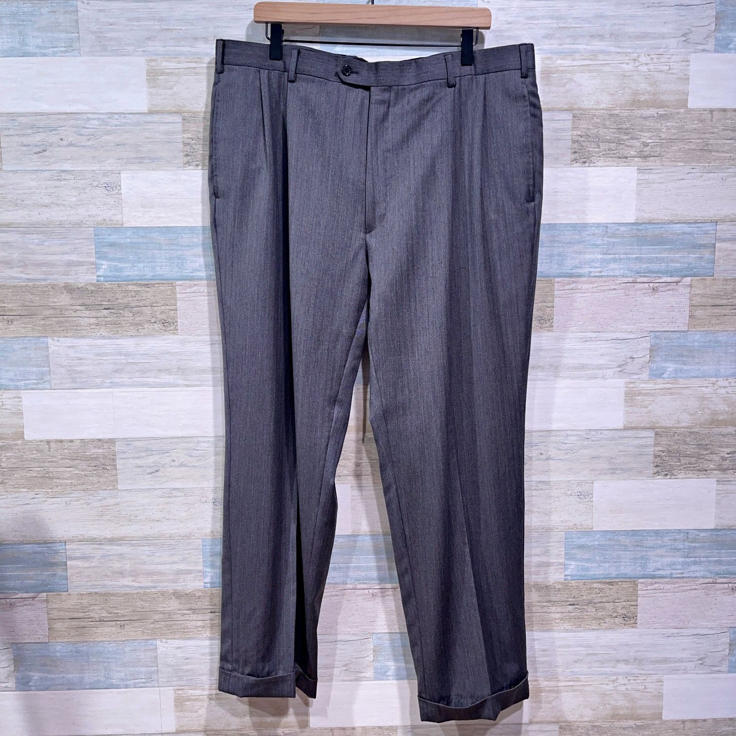 Jos. A. Bank Jos A Bank Wool Herringbone Suit Gray Mens 44R Size 44R - 9 Thumbnail
