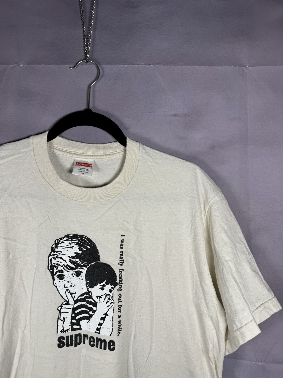 Supreme × Vintage Supreme Freaking Out Tee Beige Medium Authentic Streetwear Size US M / EU 48-50 / 2 - 2 Thumbnail