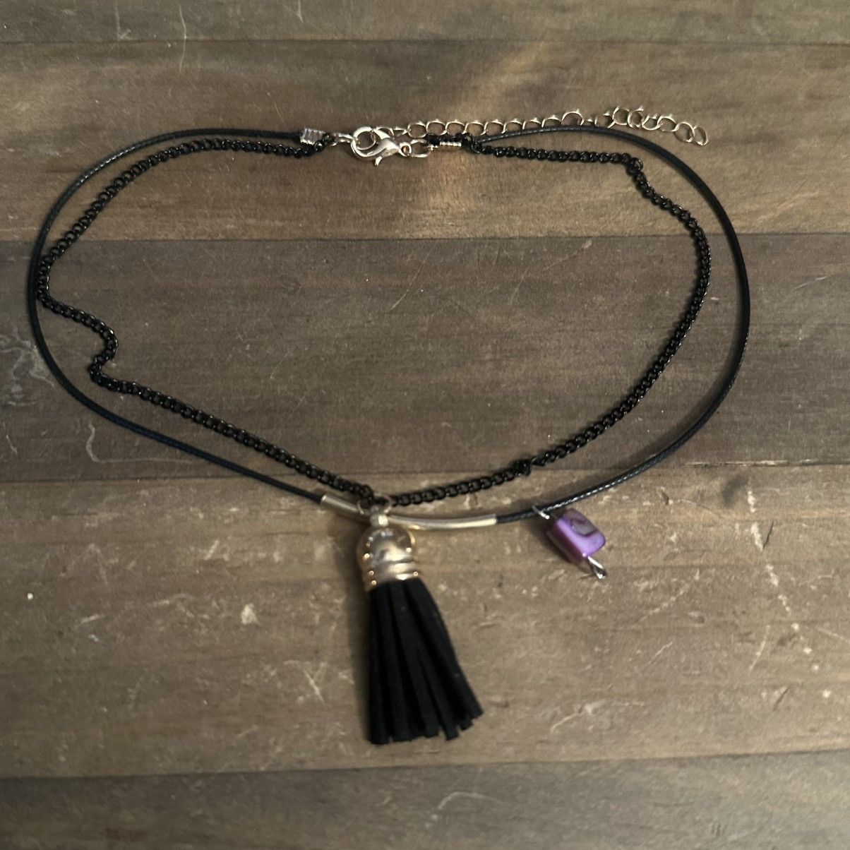 Other Doubled black chain tassel pendant necklace Size ONE SIZE - 2 Thumbnail