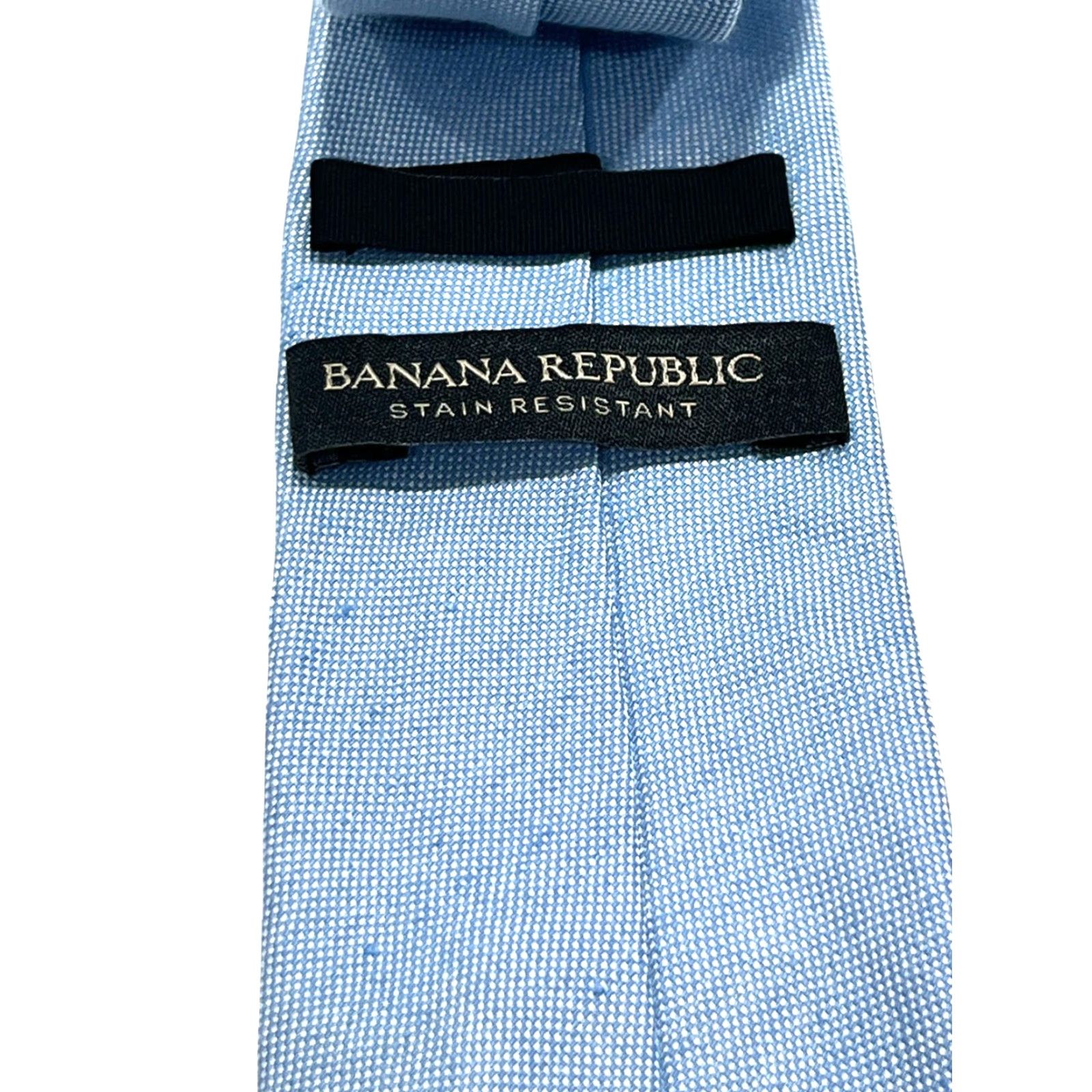 Banana Republic VINTAGE Banana Republic Tie Blue Linen Silk Blend Light 58 w/ Stain Resistant Men Tie 58 inch Size ONE SIZE - 4 Thumbnail