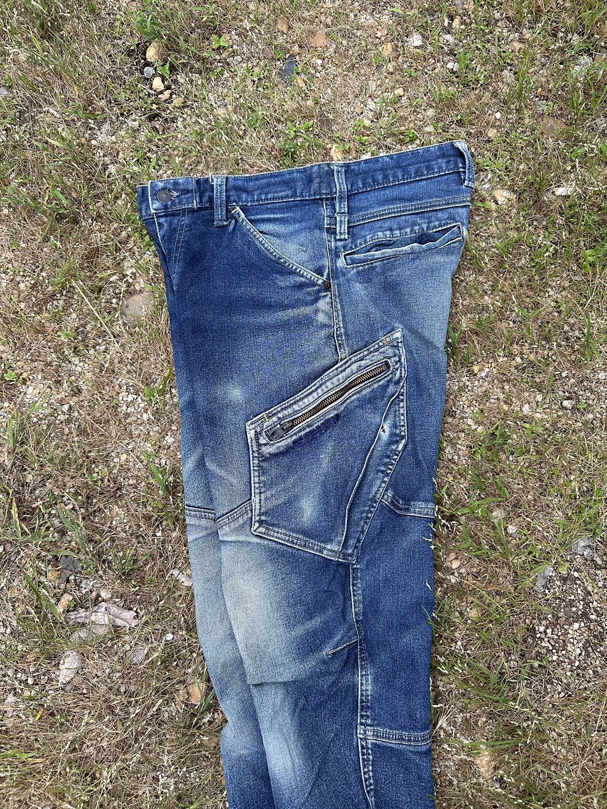 Japanese Brand BIKER DENIM TS DESIGN JEANS STRETCHABLE DOUBLE KNEE PANTS Size US 29 - 15 Thumbnail
