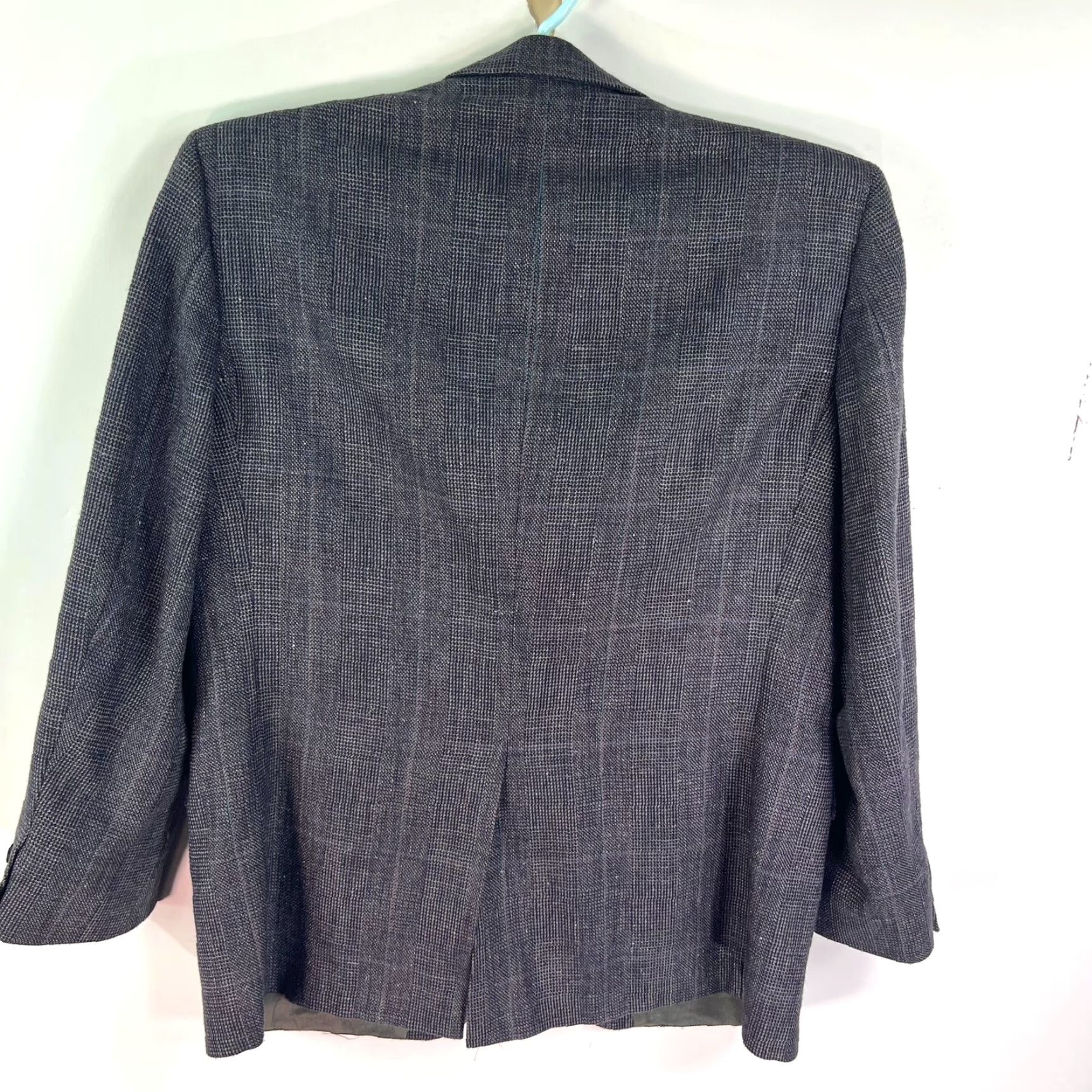 Vintage Botany 500 Dark Gray Classic Fit Wool Sport Coat Suit Jacket Blazer 44R Size 44R - 4 Thumbnail