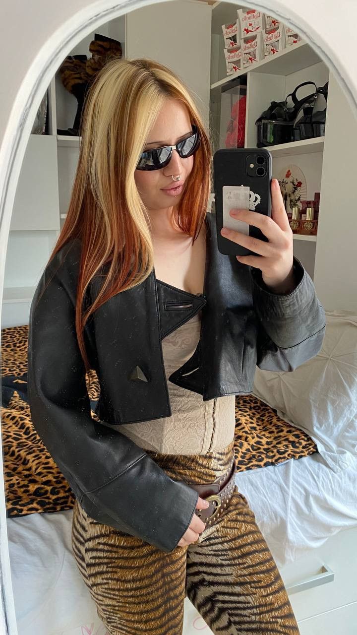 Vintage Vintage leather crop oversized jacket Size S / US 4 / IT 40 - 4 Thumbnail