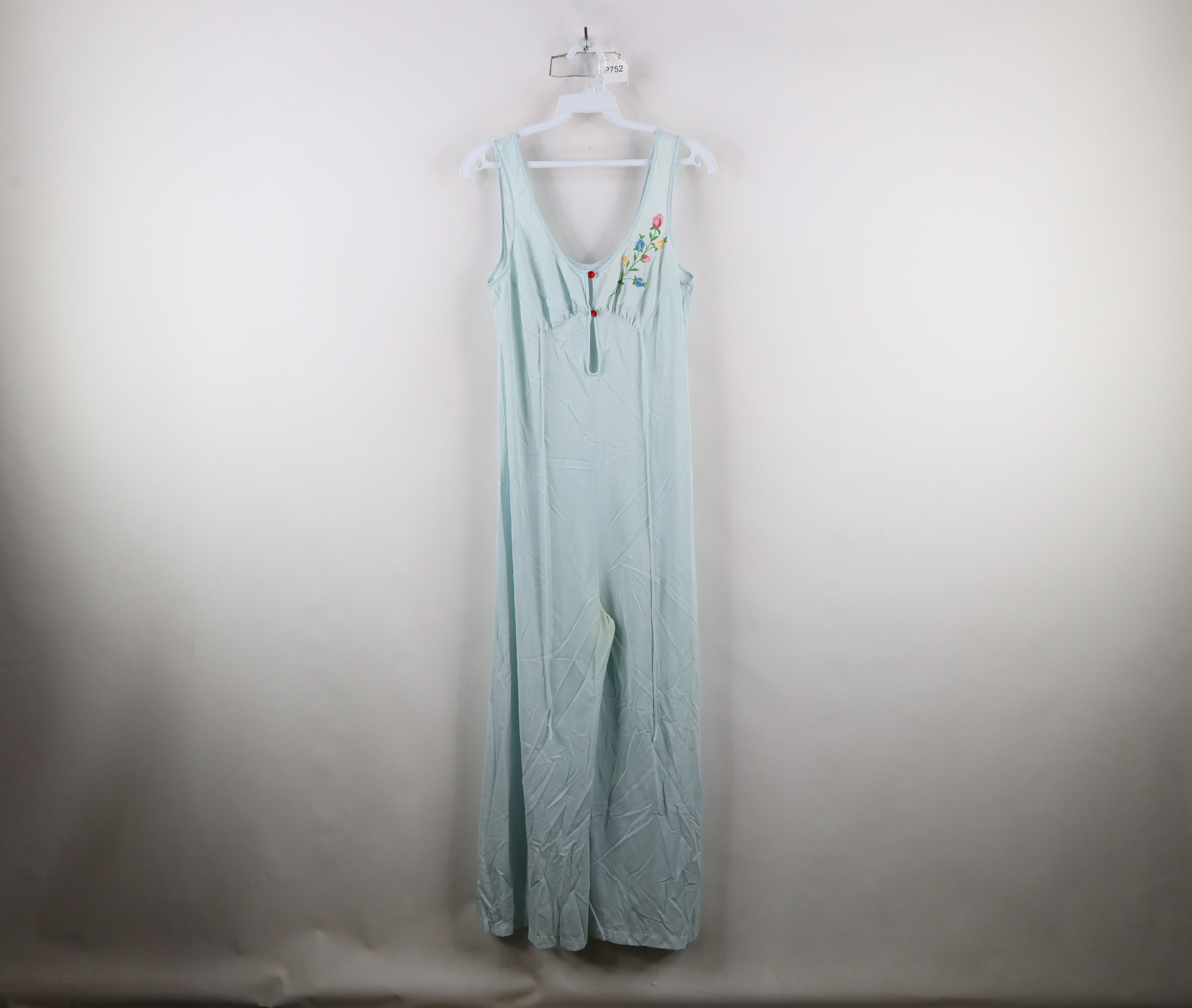 Vintage Vintage 60s 70s Flower Sheer Sleep Jumpsuit Romper Size 28" / US 6 / IT 42 - 1 Thumbnail