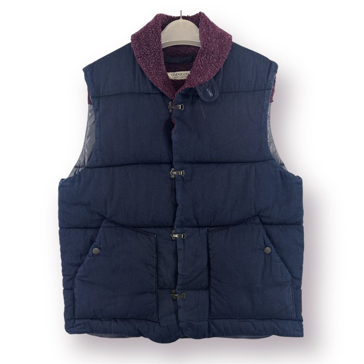 OMNIGOD 🔥 Omnigod Japan Puffer Indigo Blue Vest Size US L / EU 52-54 / 3 - 1 Thumbnail