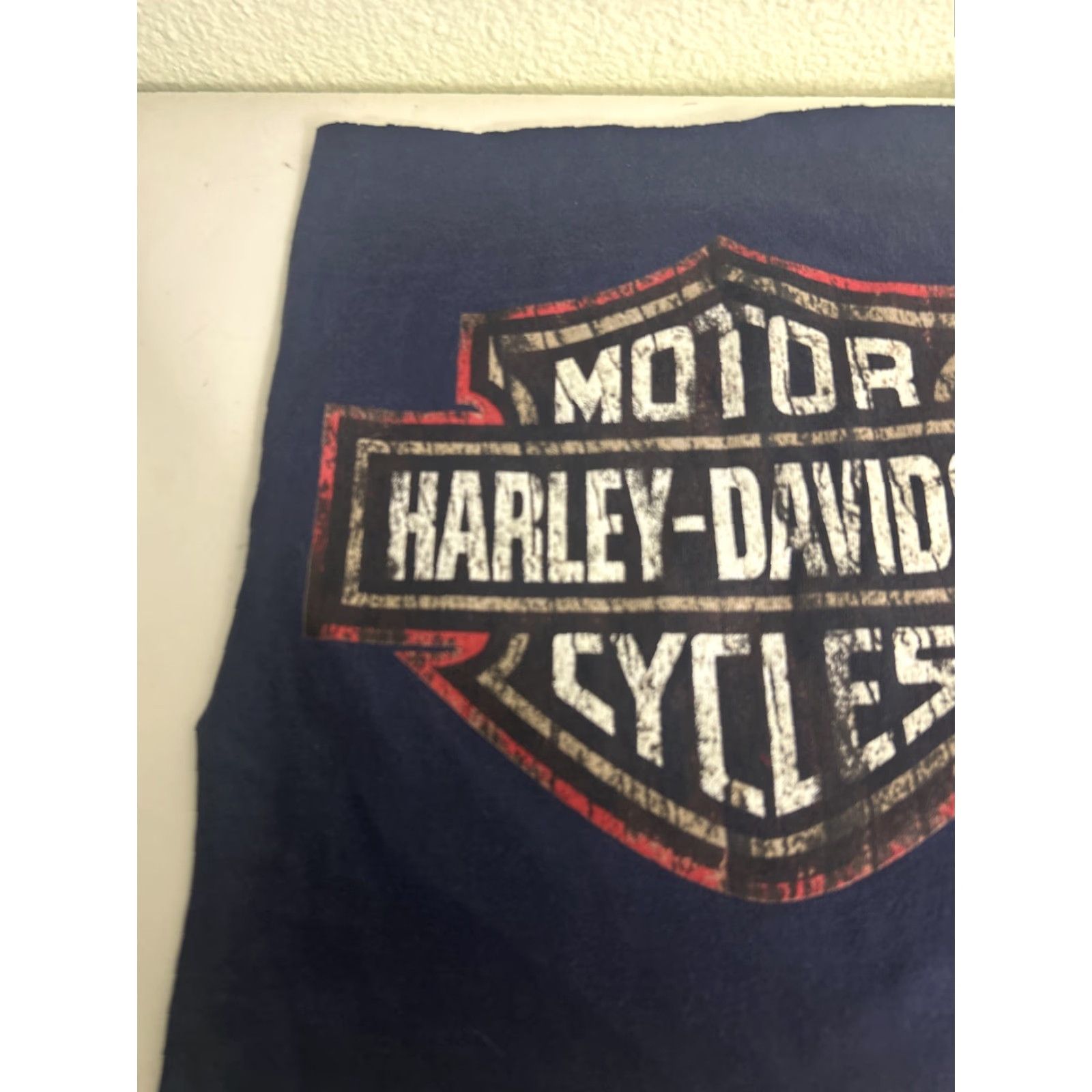 Harley Davidson Harley-Davidson T-Shirt Cutout Navy Blue Red 13x13 Mens One Size Regular Motorcycle Logo Shirt Size US M / EU 48-50 / 2 - 2 Thumbnail