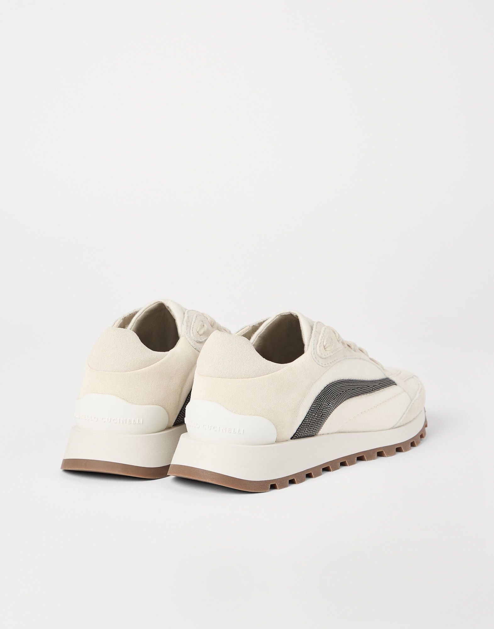 Brunello Cucinelli o1la1rc1a0326 Suede Low-Top Sneakers in Multicolor Size US 7 / IT 37 - 3 Thumbnail