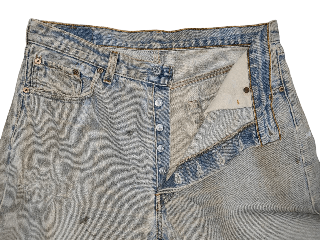 Levi's Vintage Clothing 90s Vintage Levi's 501 Mudwash Worn Denim Size US 34 / EU 50 - 5 Thumbnail