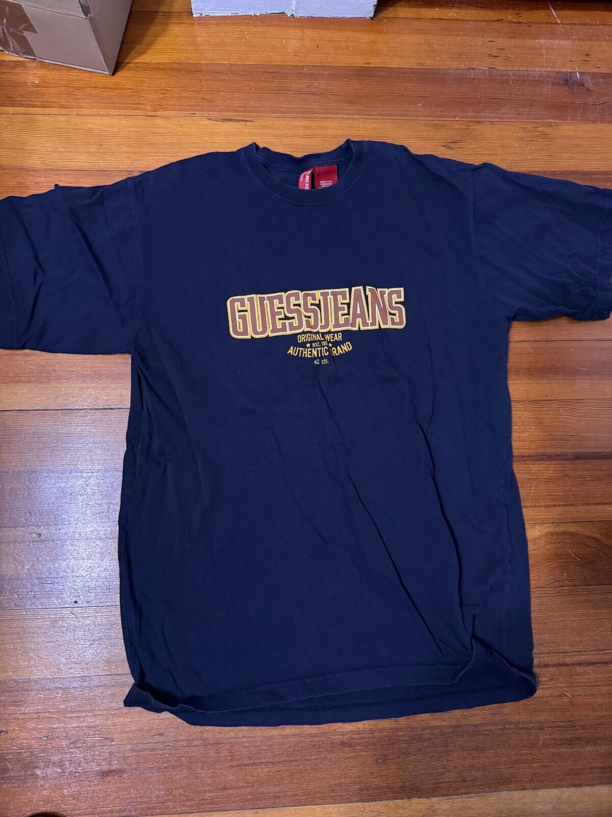 Guess Guess Jeans Spell Out Tee Navy Brown Vintage USA M38DV370 Size US M / EU 48-50 / 2 - 2 Thumbnail