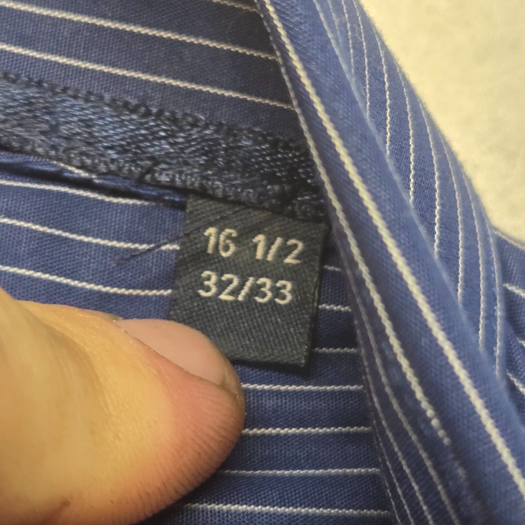 Vintage Saddlebred Shirt Button-Up Mens 16 Blue Striped Slim Fit Long Sleeve Casual Button-Down Collared 16.5 Size US L / EU 52-54 / 3 - 4 Thumbnail