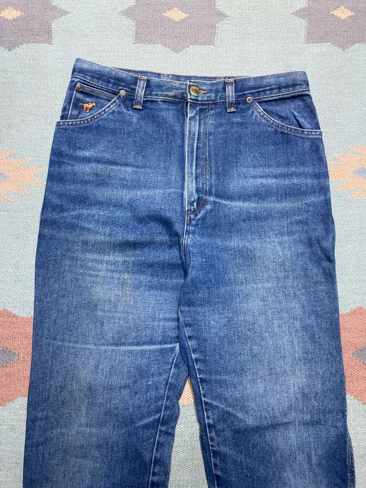 Vintage × Wrangler 70s wrangler jeans faded denim made in USA women’s 14 31x30 Size 31" - 3 Thumbnail