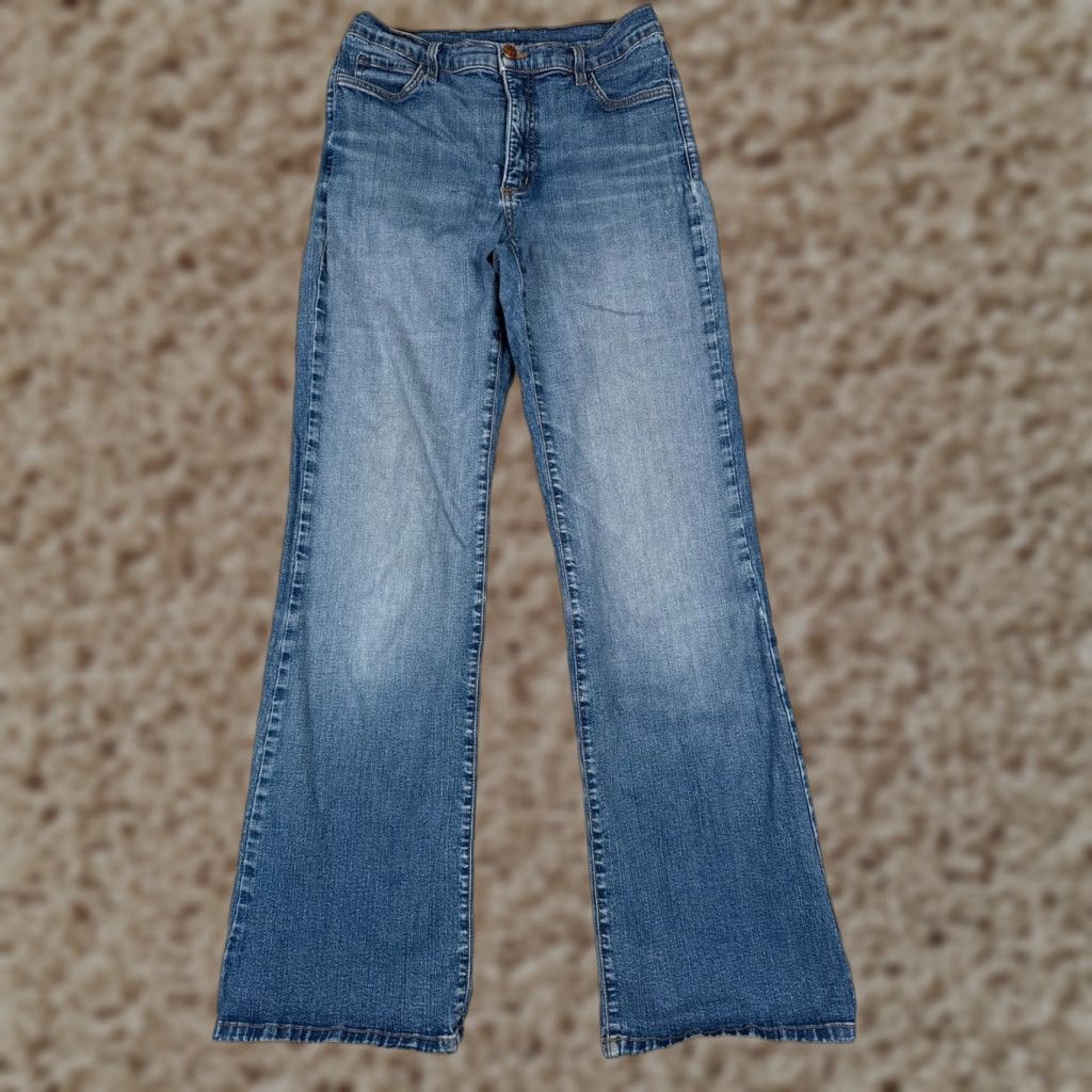 Vintage Diane Gilman Jeans Womens 6 Blue Denim Flared Mid Rise 26x31 Jeans Denim 5-Pocket Size 28" / US 6 / IT 42 - 1 Thumbnail