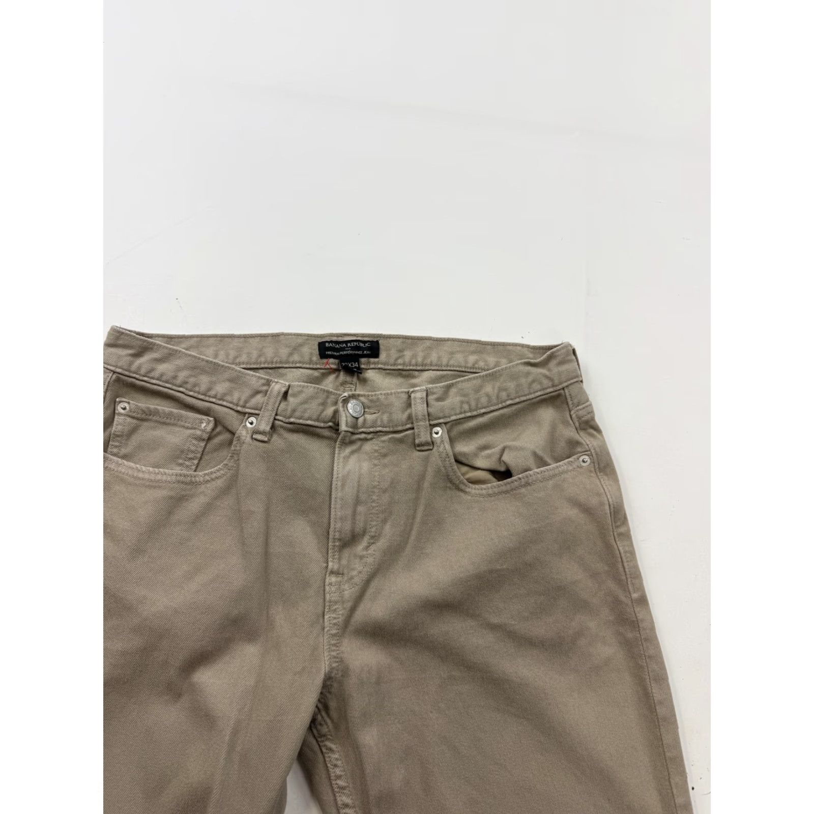Banana Republic Banana Republic Jeans Mens 33x34 Beige Premium Performance Straight Stretch Size US 33 - 2 Thumbnail