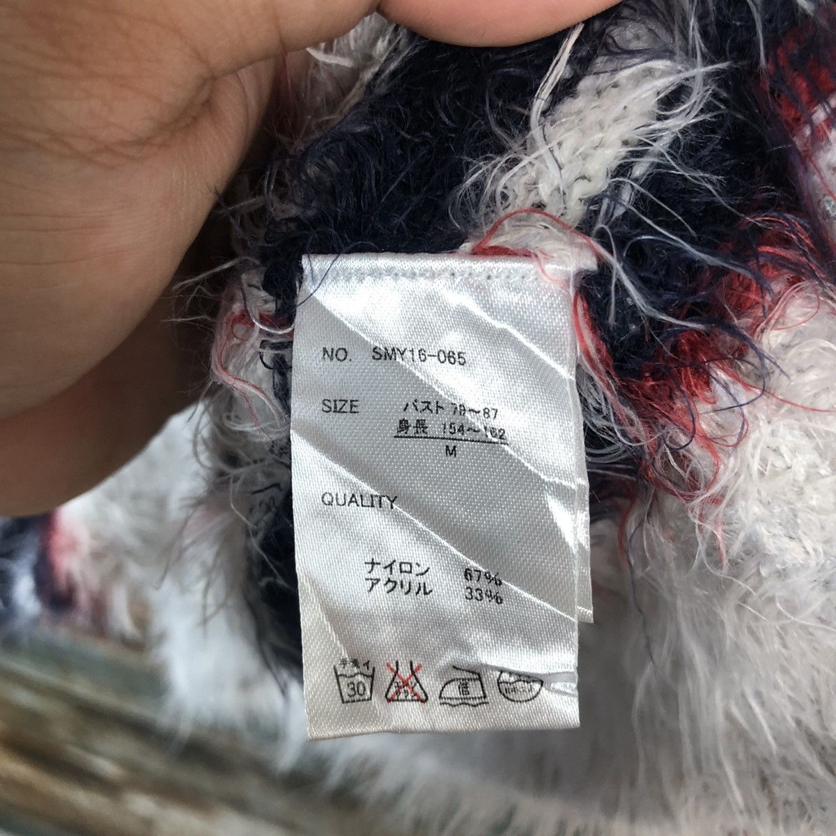 Homespun Knitwear × Japanese Brand × Solid and Striped Holiday Holic mohair fur shaggy stripe Knitwear #A1316 Size M / US 6-8 / IT 42-44 - 11 Thumbnail
