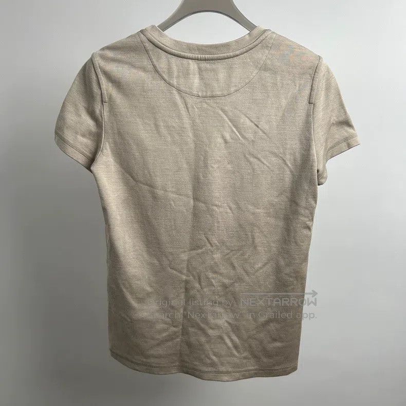 Hermes Hermes Khaki Printed Short Sleeve Size XS / US 0-2 / IT 36-38 - 2 Thumbnail