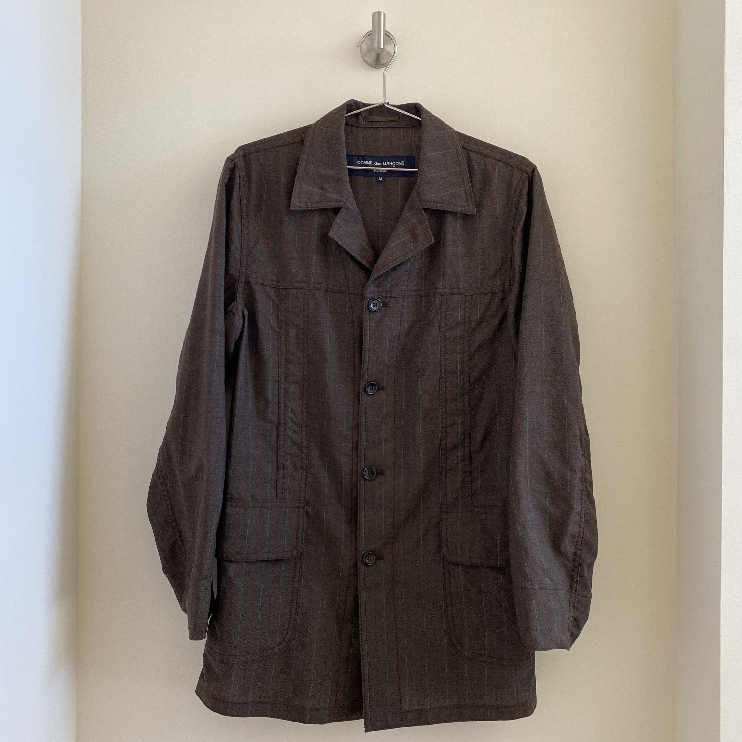 Comme des Garcons × Comme des Garcons Homme Comme des Garcons Homme 2003 Striped Long Overcoat Size US M / EU 48-50 / 2 - 1 Thumbnail