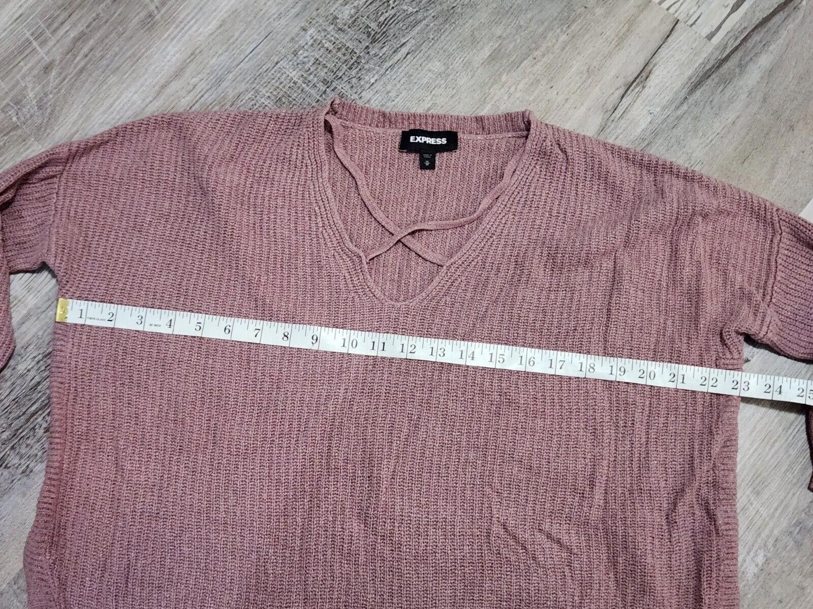 Express Express Sweater Medium Purple Knit 3/4 Sleeves Scoop Size M / US 6-8 / IT 42-44 - 5 Thumbnail