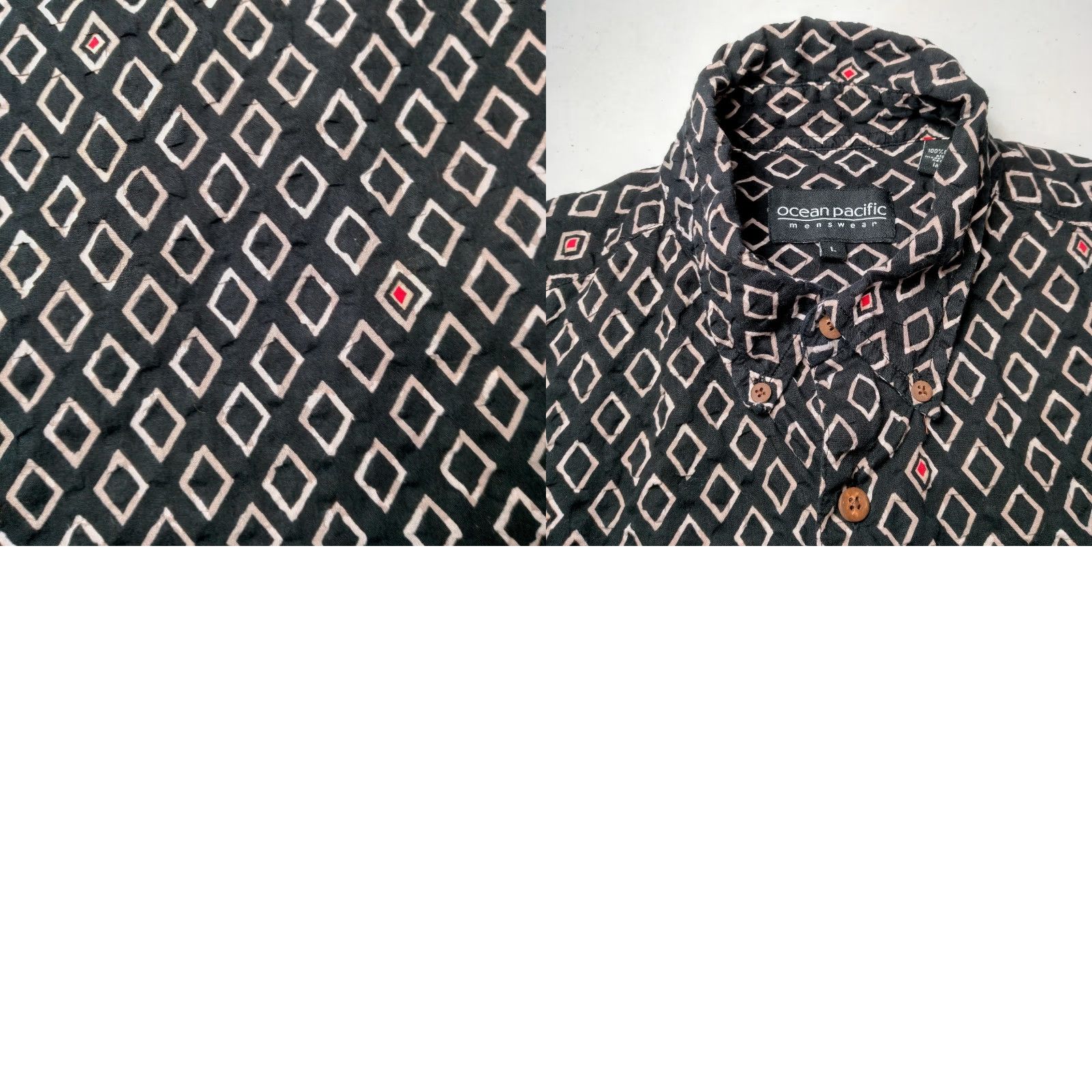 Ocean Pacific VINTAGE Ocean Pacific 90s Shirt Men Large Blue Button-Up Geometric Surf Boho Size US L / EU 52-54 / 3 - 8 Thumbnail