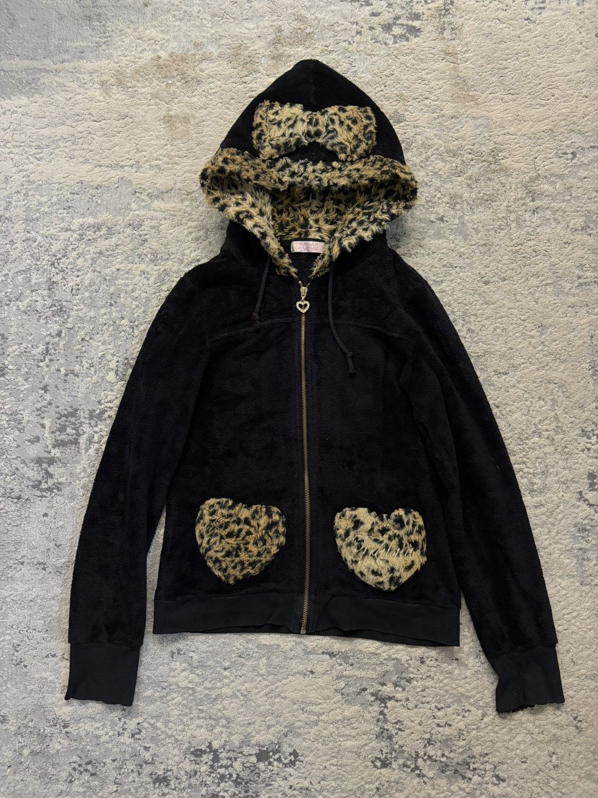 Japanese Brand Tralala Liz Lisa - Lolita Cheetah Print Fur Sherpa Hoodie Size S / US 4 / IT 40 - 1 Thumbnail