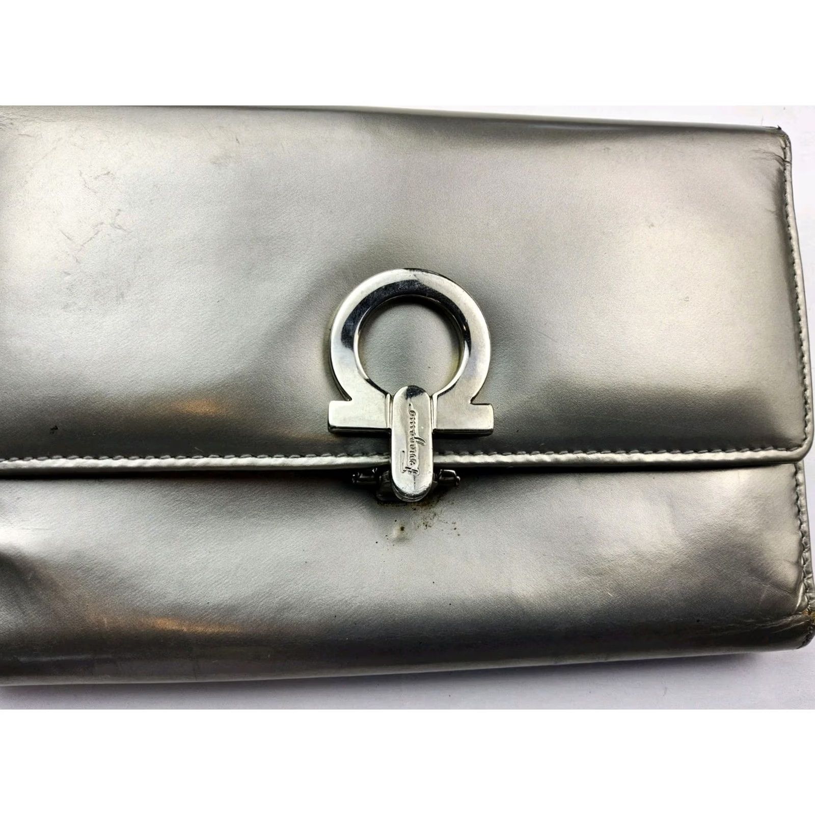Salvatore Ferragamo Salvatore Ferragamo Wallet Silver Metallic Folding Women Size ONE SIZE - 2 Thumbnail