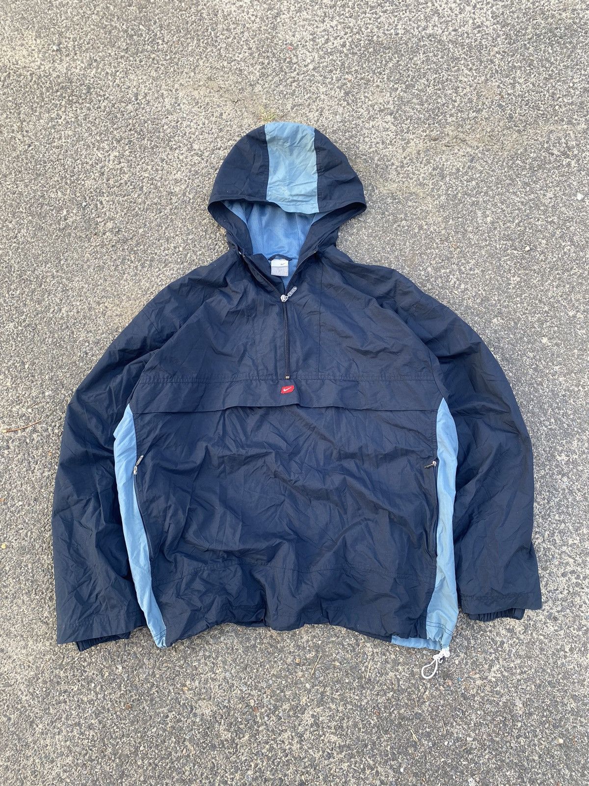 Nike × Vintage 00s Nike Vintage Nylon Center Swoosh Anorak Jacket Size US XL / EU 56 / 4 - 1 Thumbnail