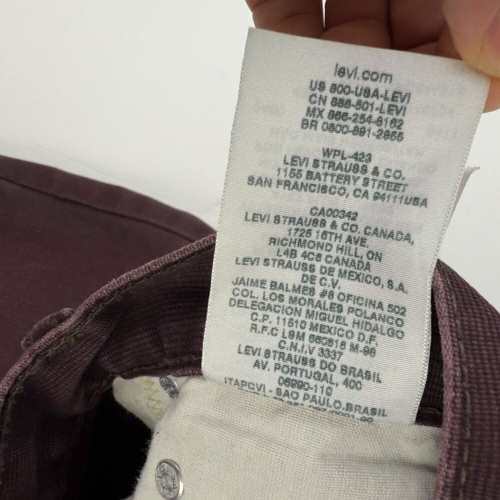 Levi's LEVI'S 514 sz 30 X 32 Straight Burgundy Corduroy Pants Size US 30 / EU 46 - 5 Thumbnail