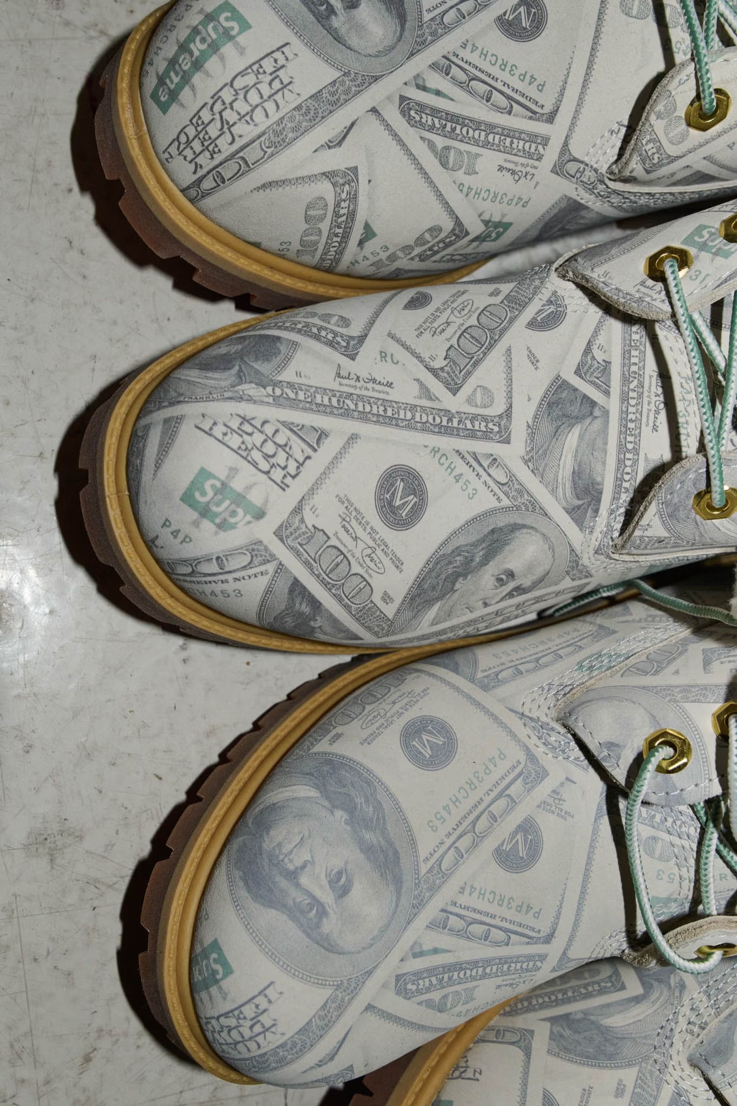 Maison Margiela × Supreme Supreme MM6 Maison Margiela $100 Bills Timberland Boot Size US 12 / EU 45 - 4 Thumbnail